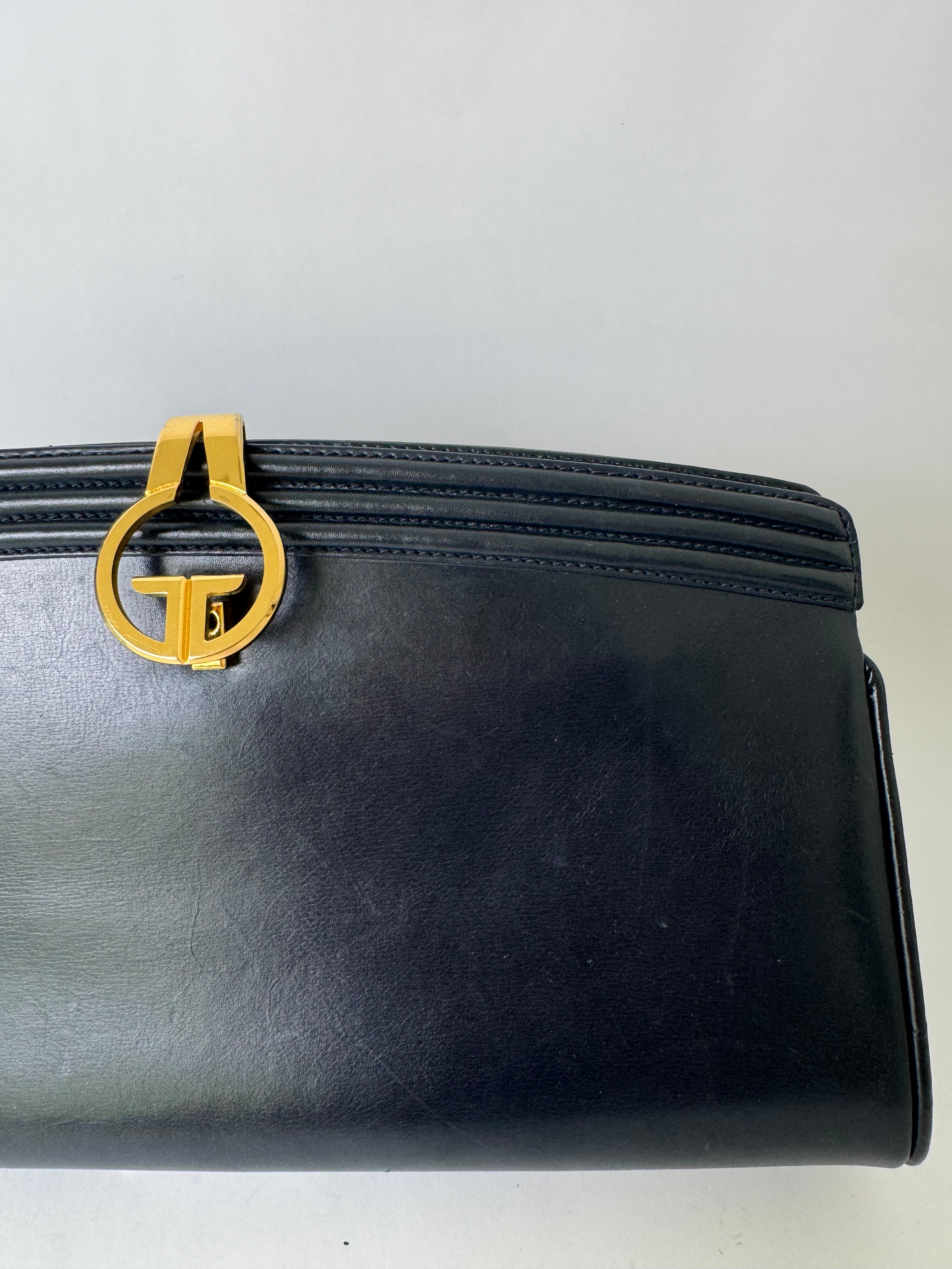 Gucci Vintage Black Leather Clutch