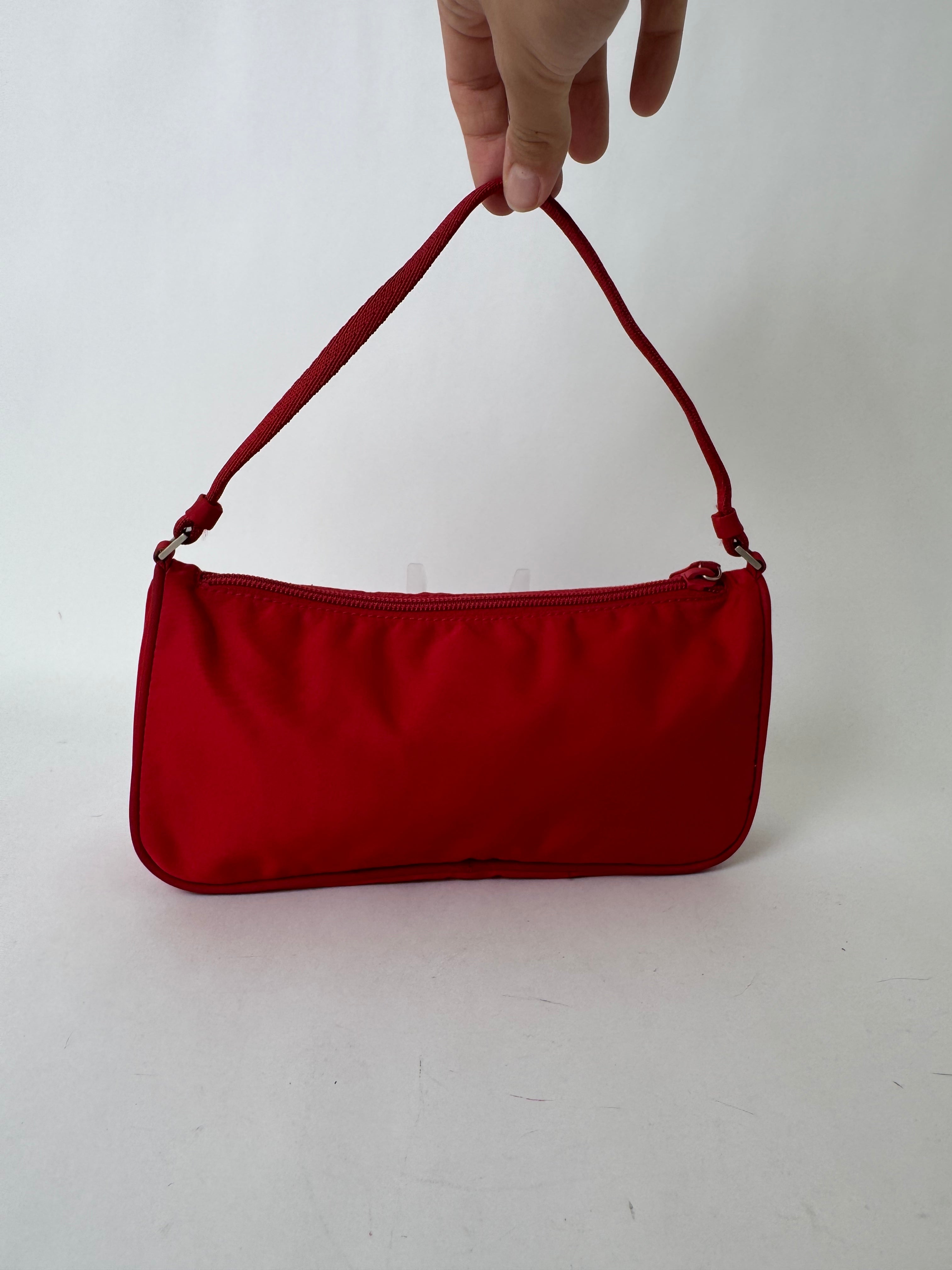 Prada Red Nylon Shoulder Bag