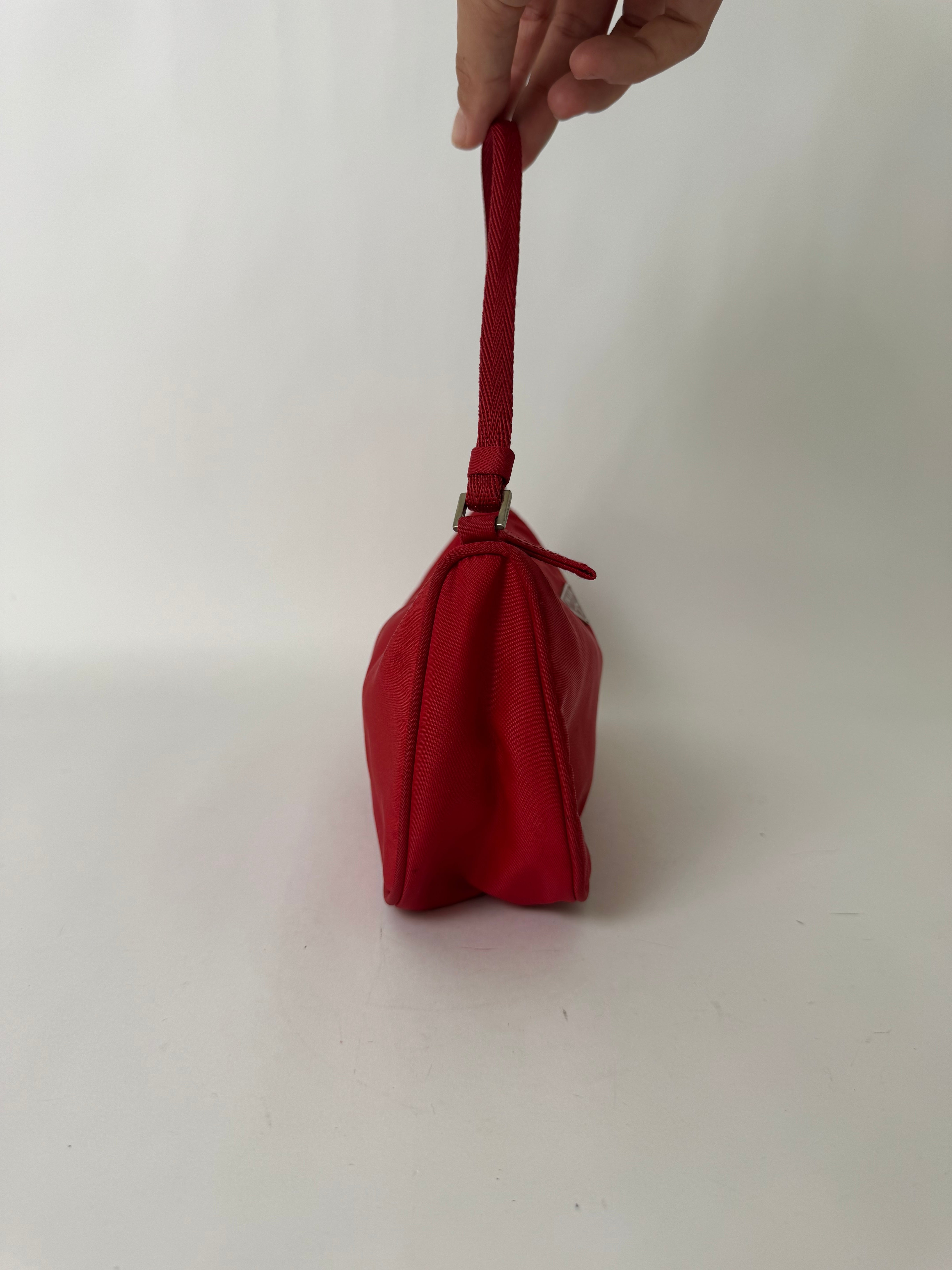 Prada Red Nylon Hand Bag