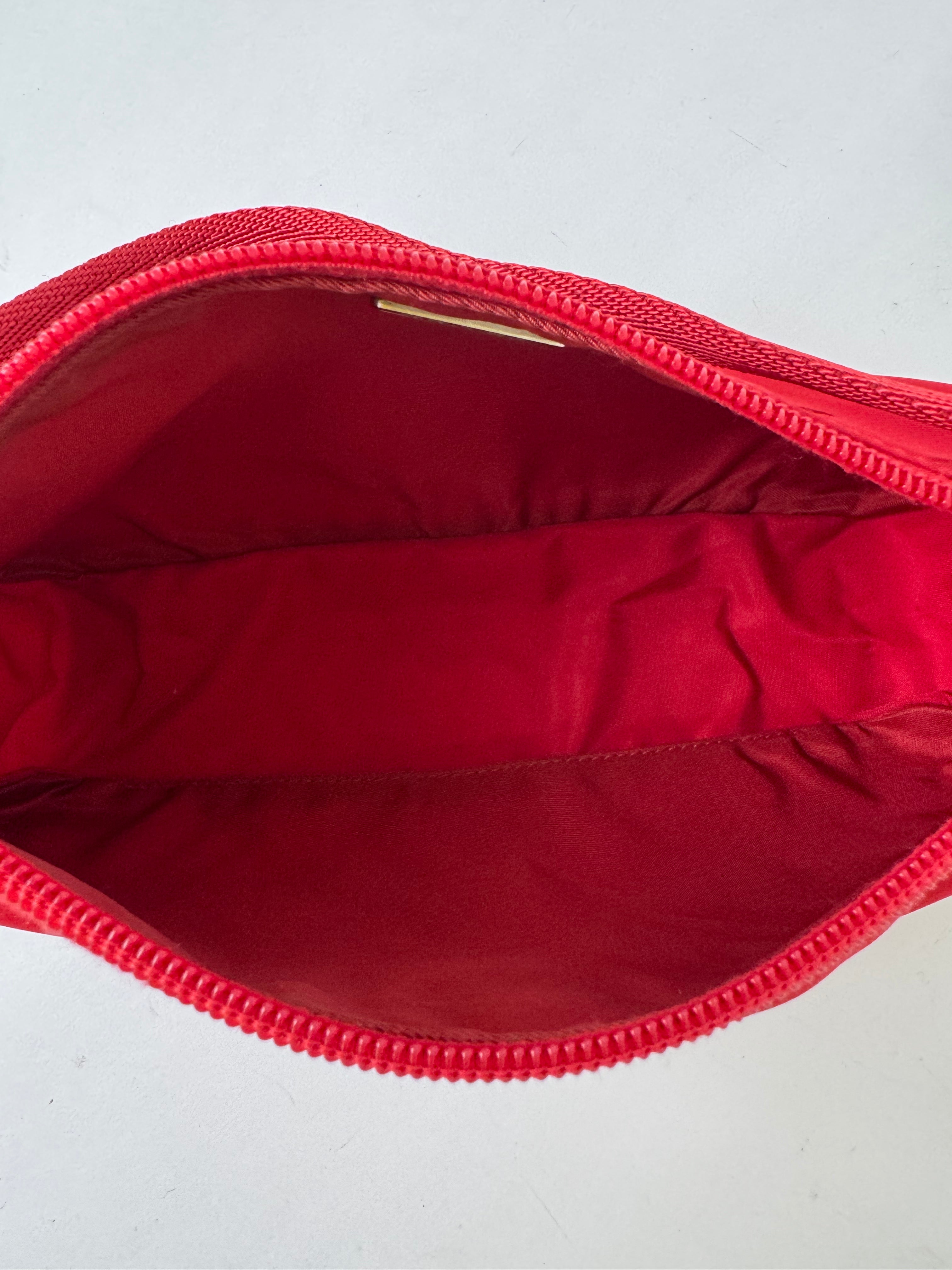 Prada Red Nylon Hand Bag