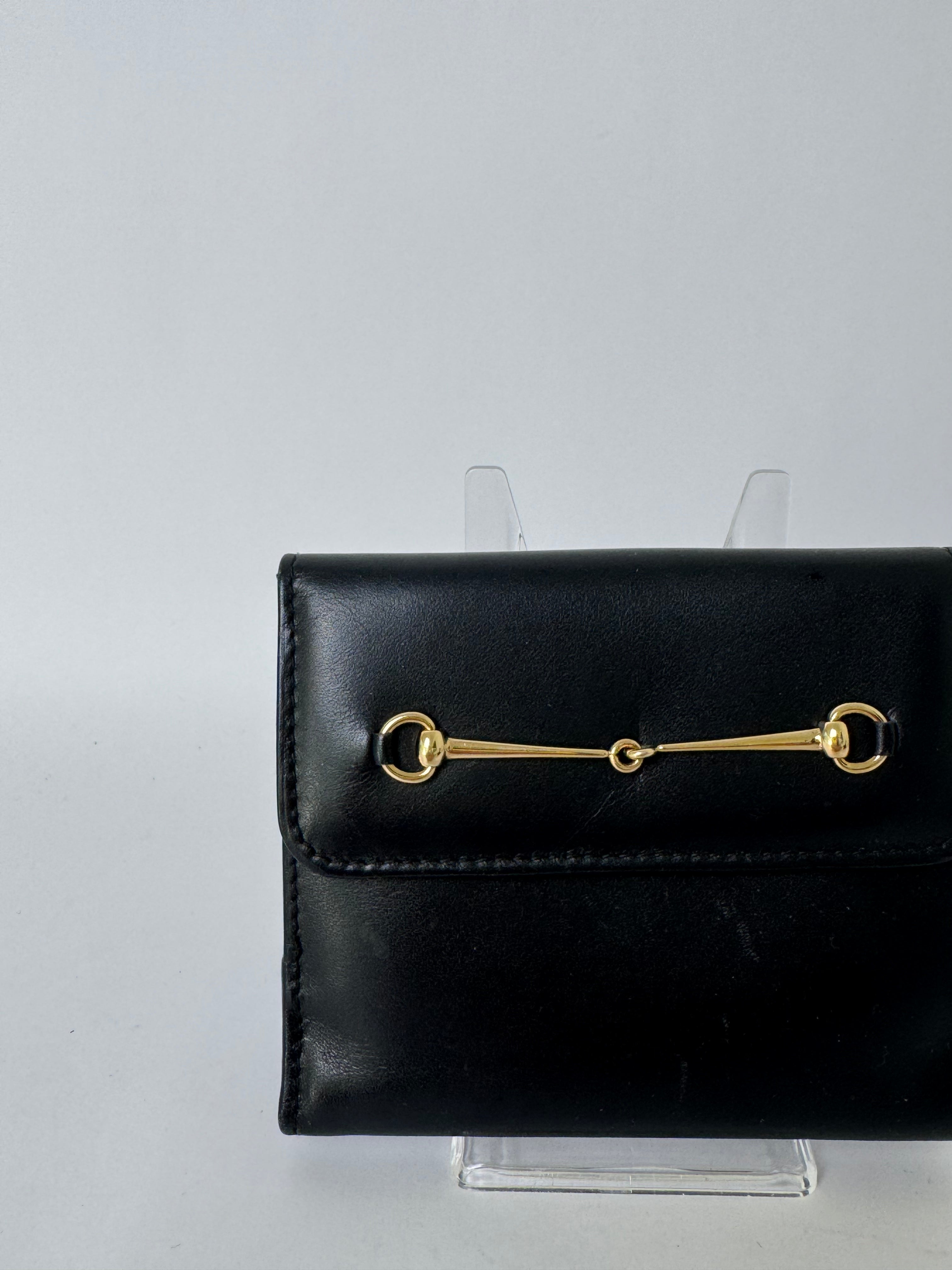 Gucci Black Leather Horsebit Wallet