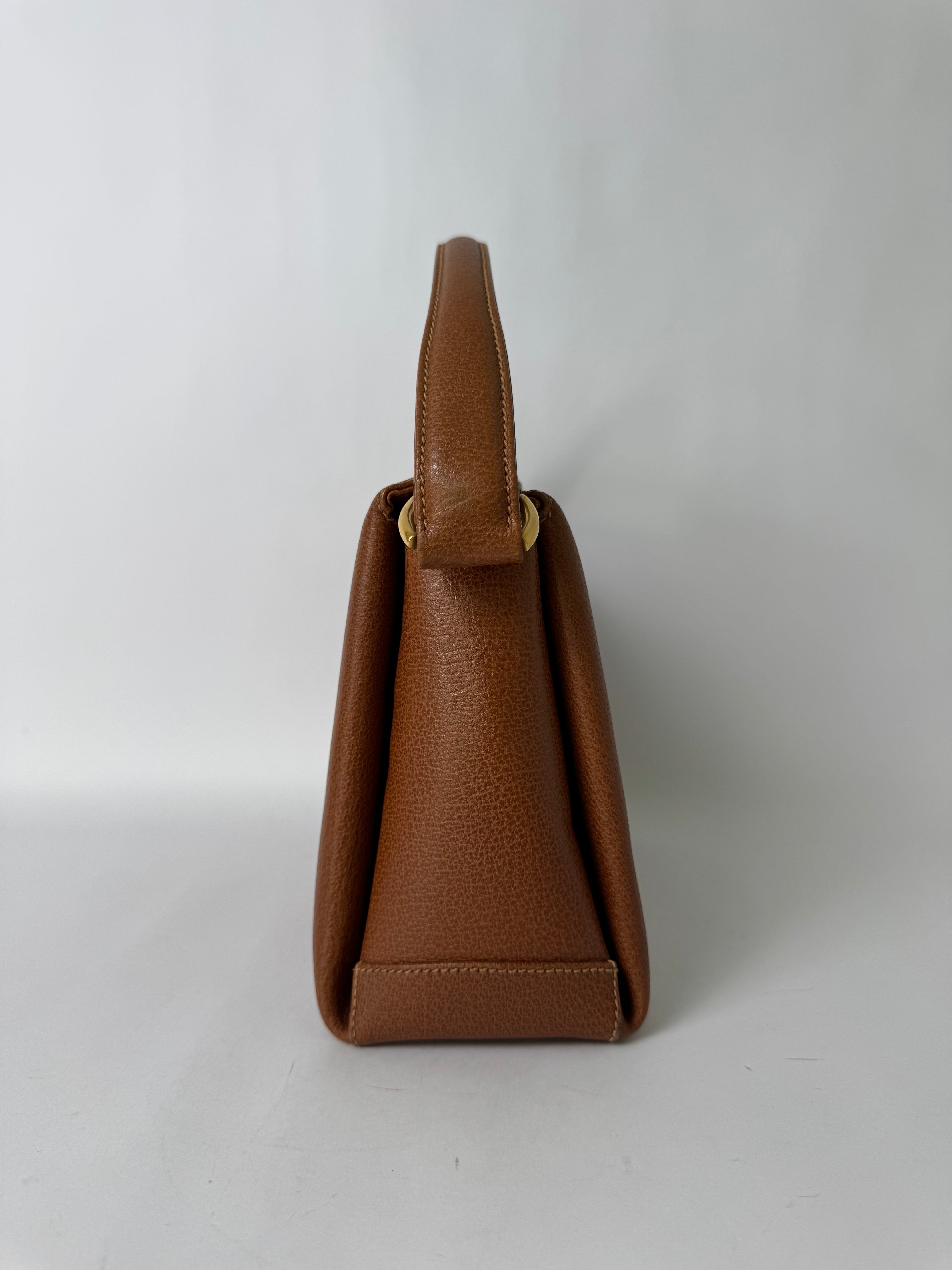 Gucci Brown Leather Bamboo Handle Bag