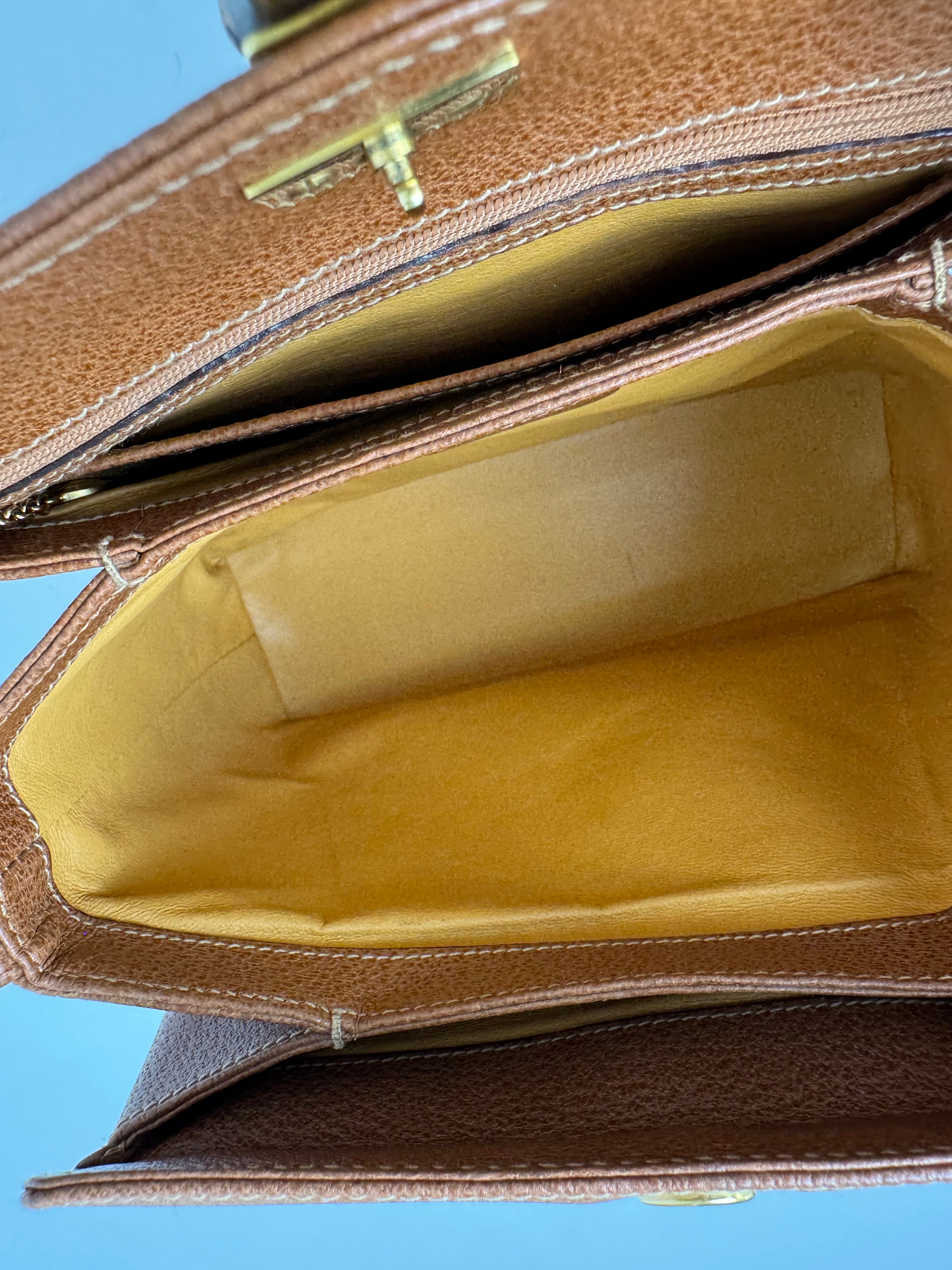 Gucci Brown Leather Bamboo Handle Bag