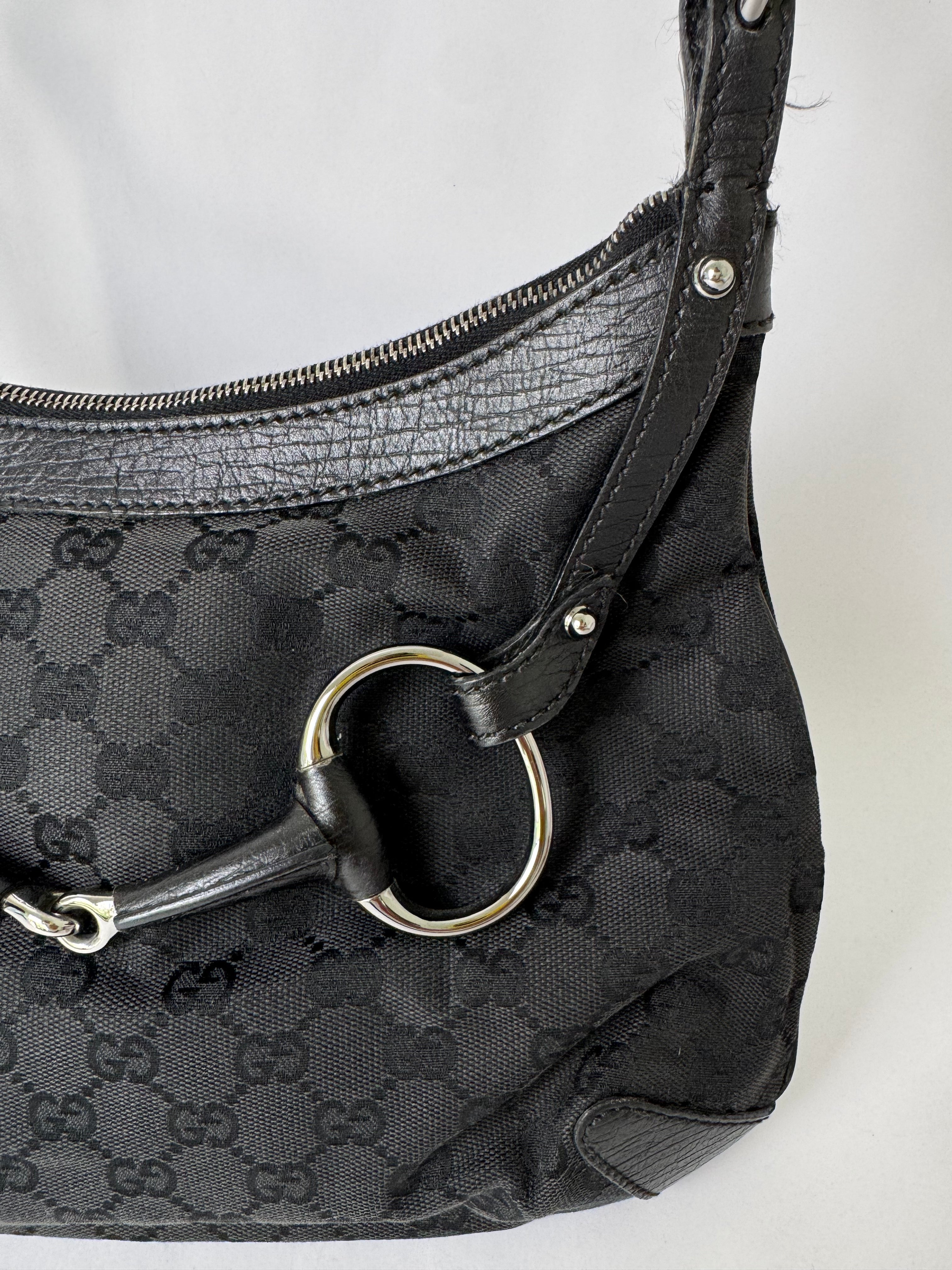 Gucci GG Canvas Horsebit Hobo Bag