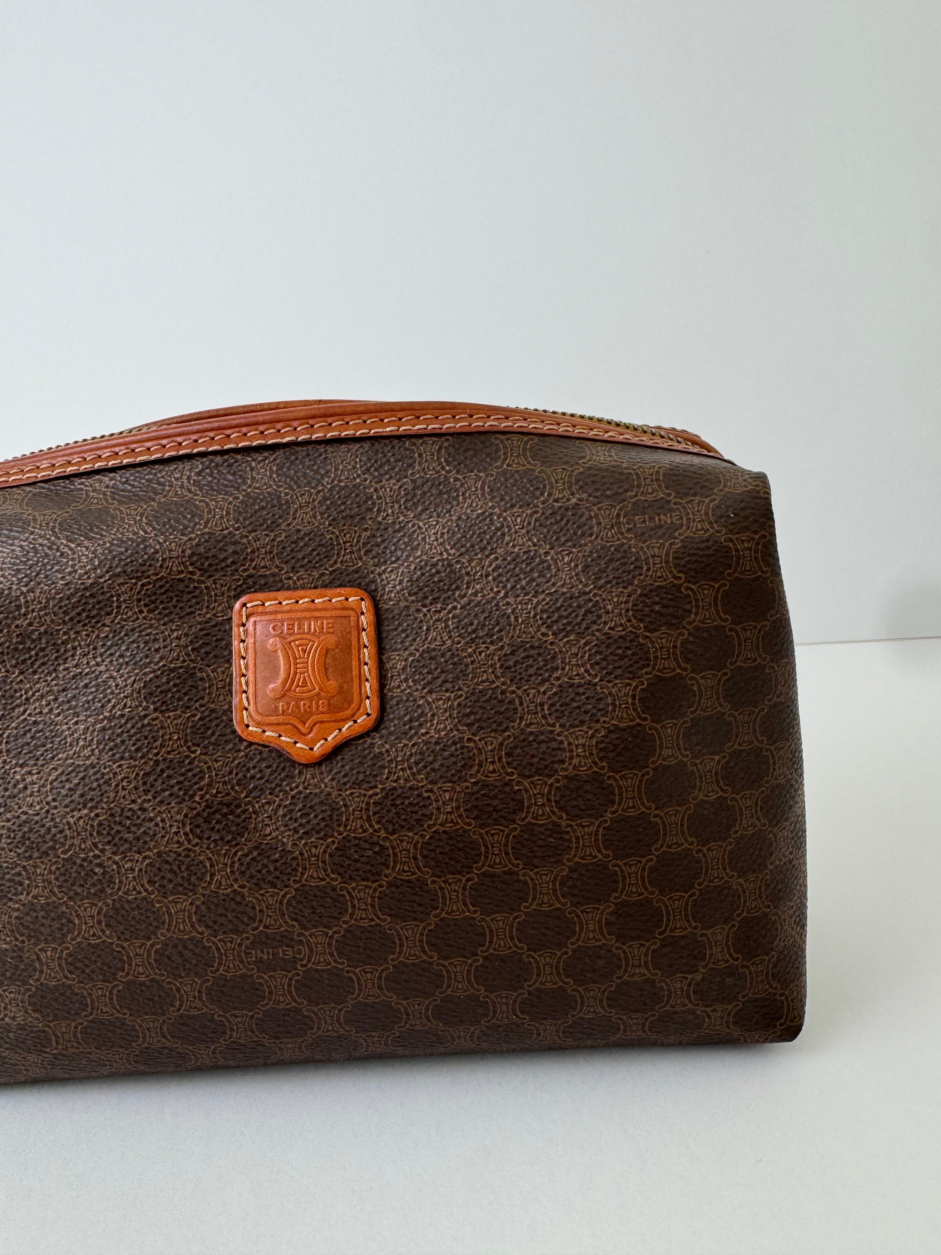 Celine Brown Macadam Pouch Medium