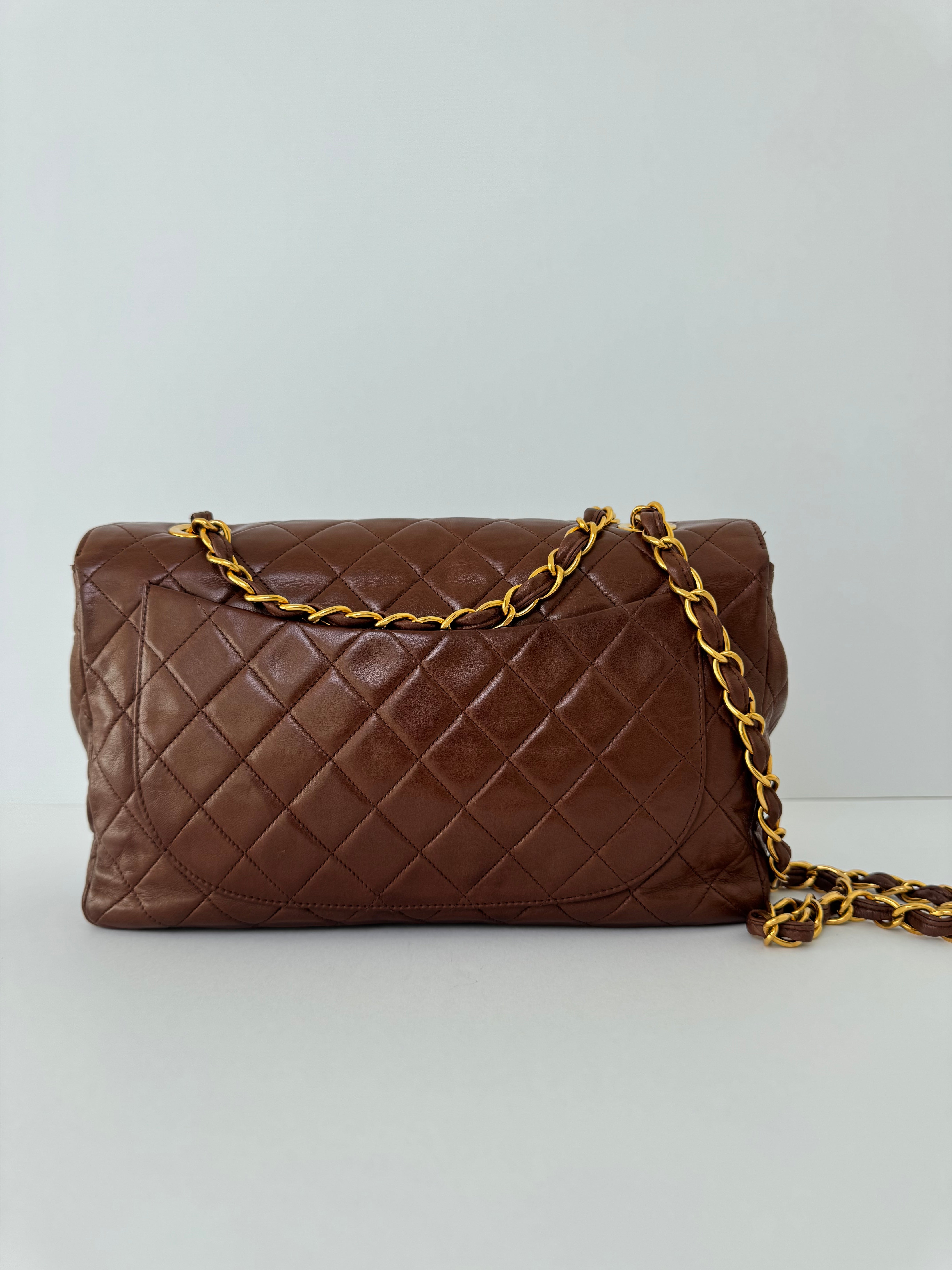Chanel Vintage Brown Quilted Crossbody Flap