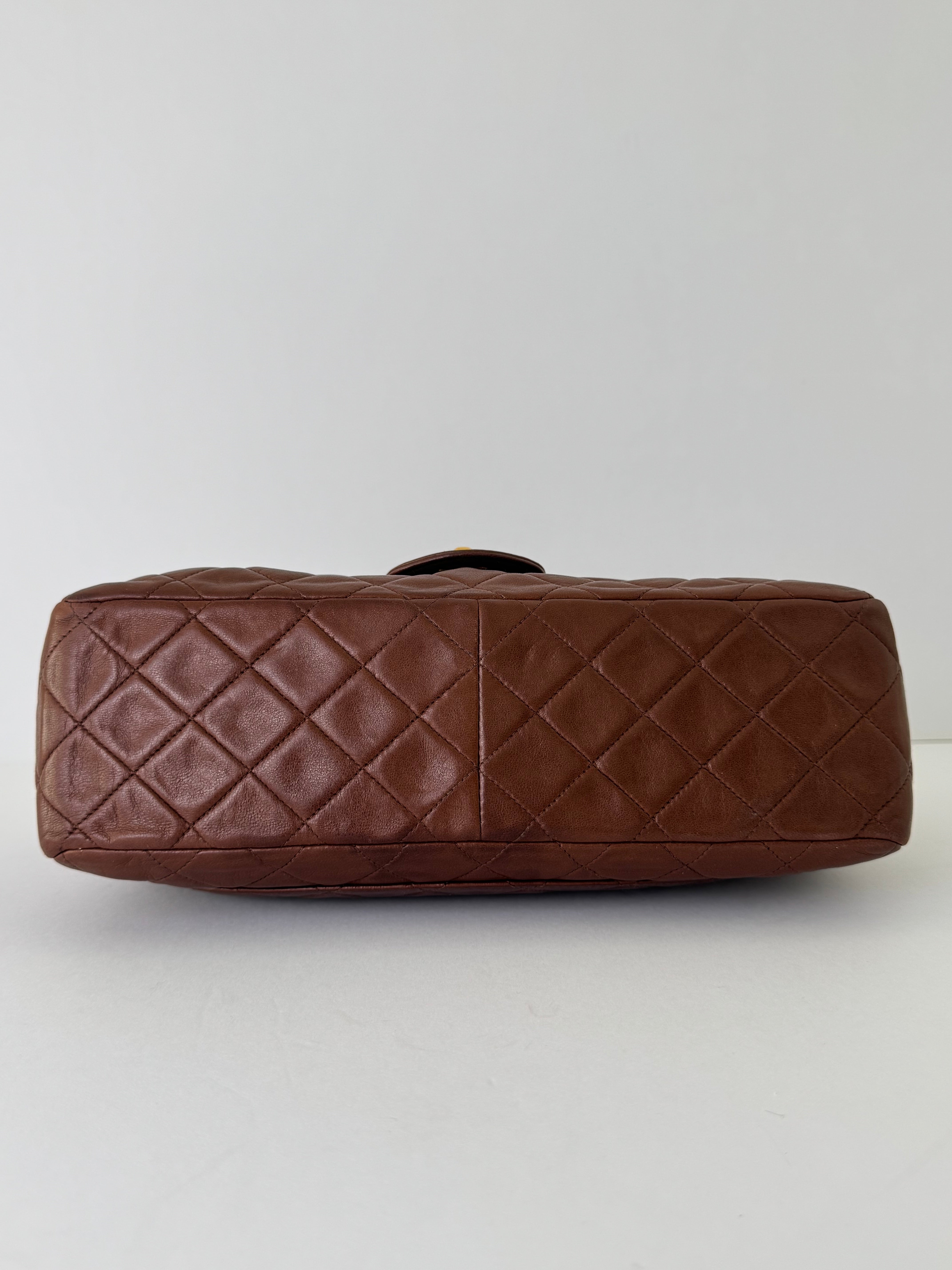 Chanel Vintage Brown Quilted Crossbody Flap
