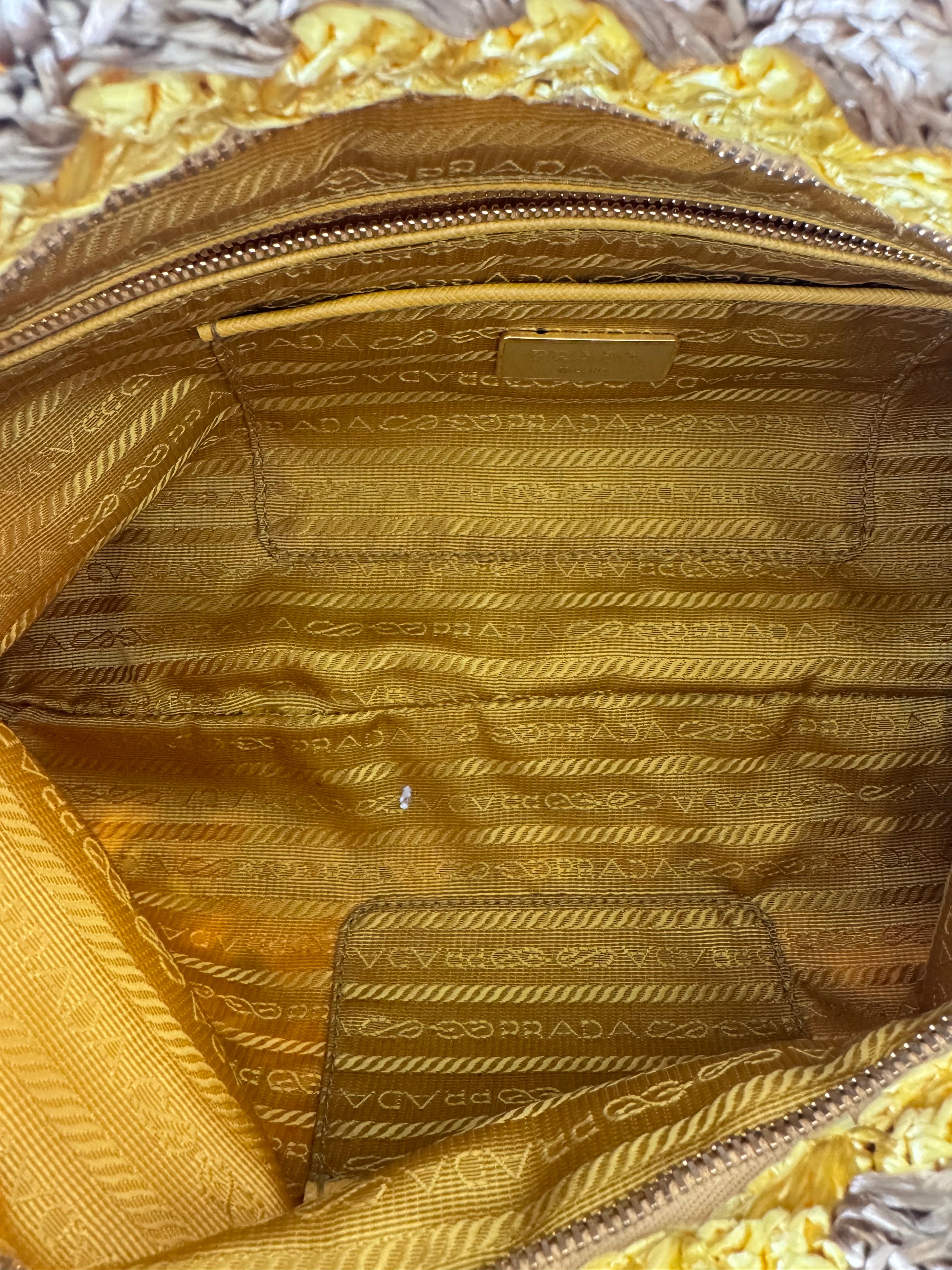 Prada Raffia Woven Clutch