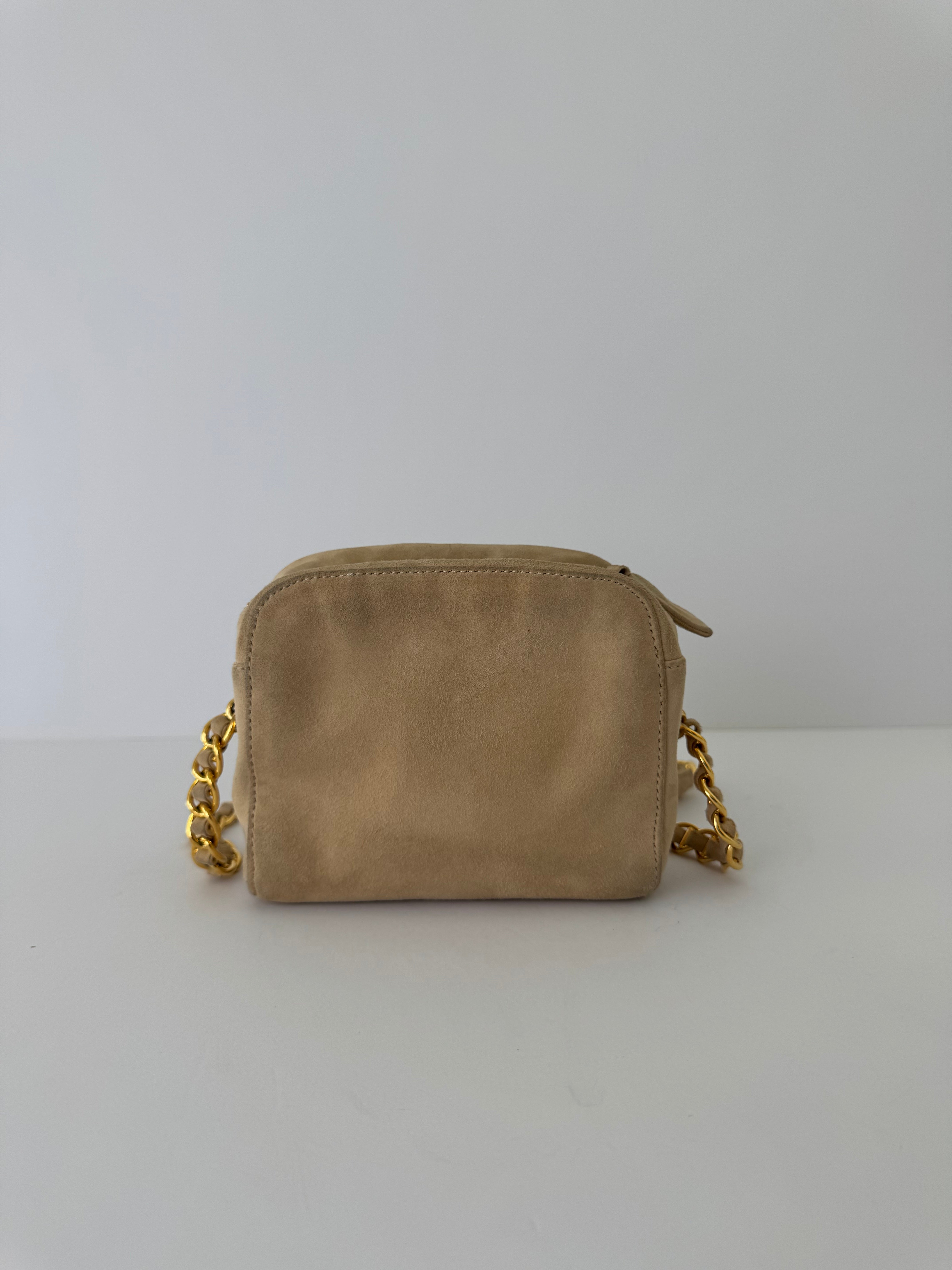 Prada Beige Suede Crossbody Bag