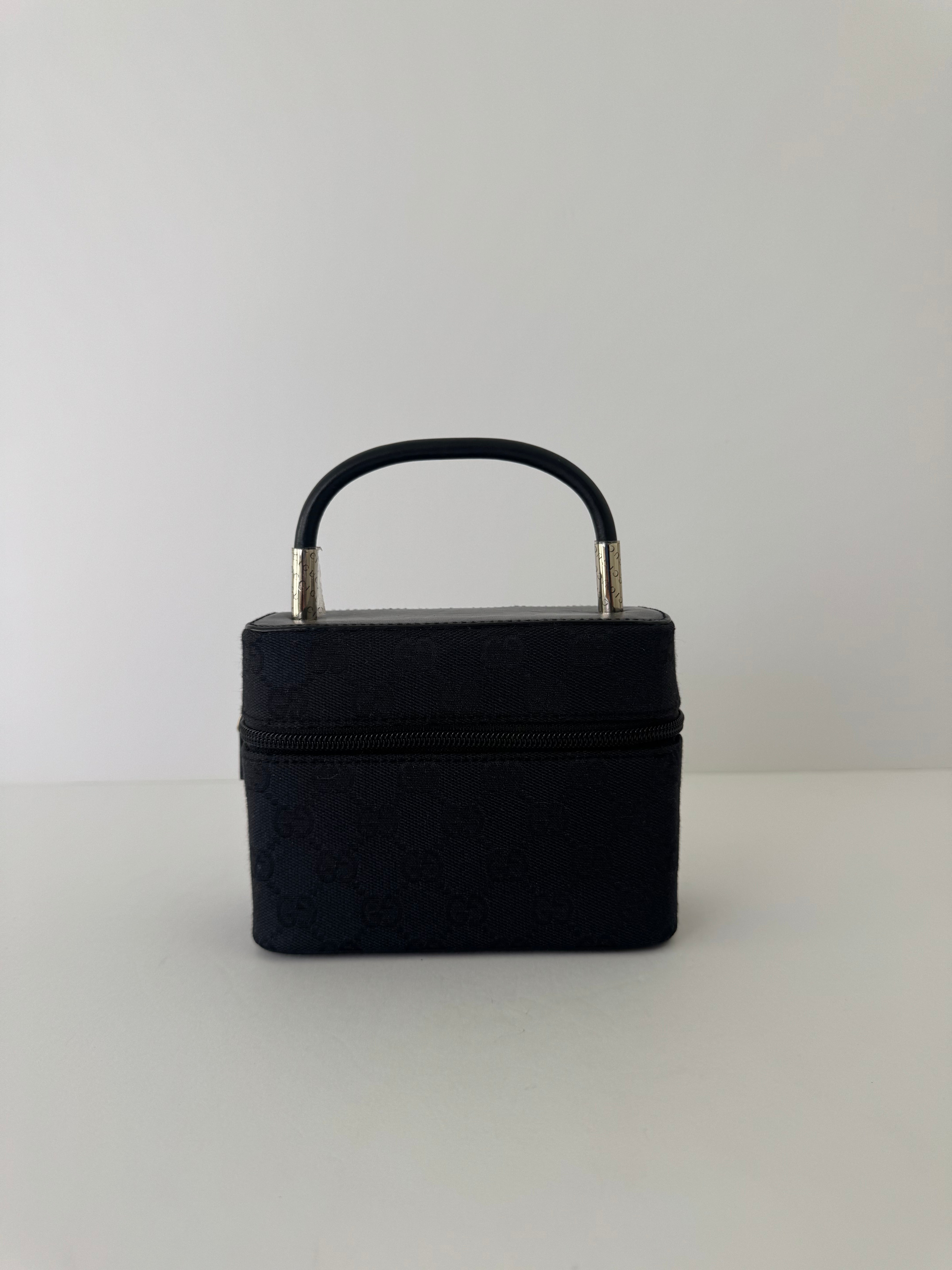 Gucci Black Monogram Vanity Bag