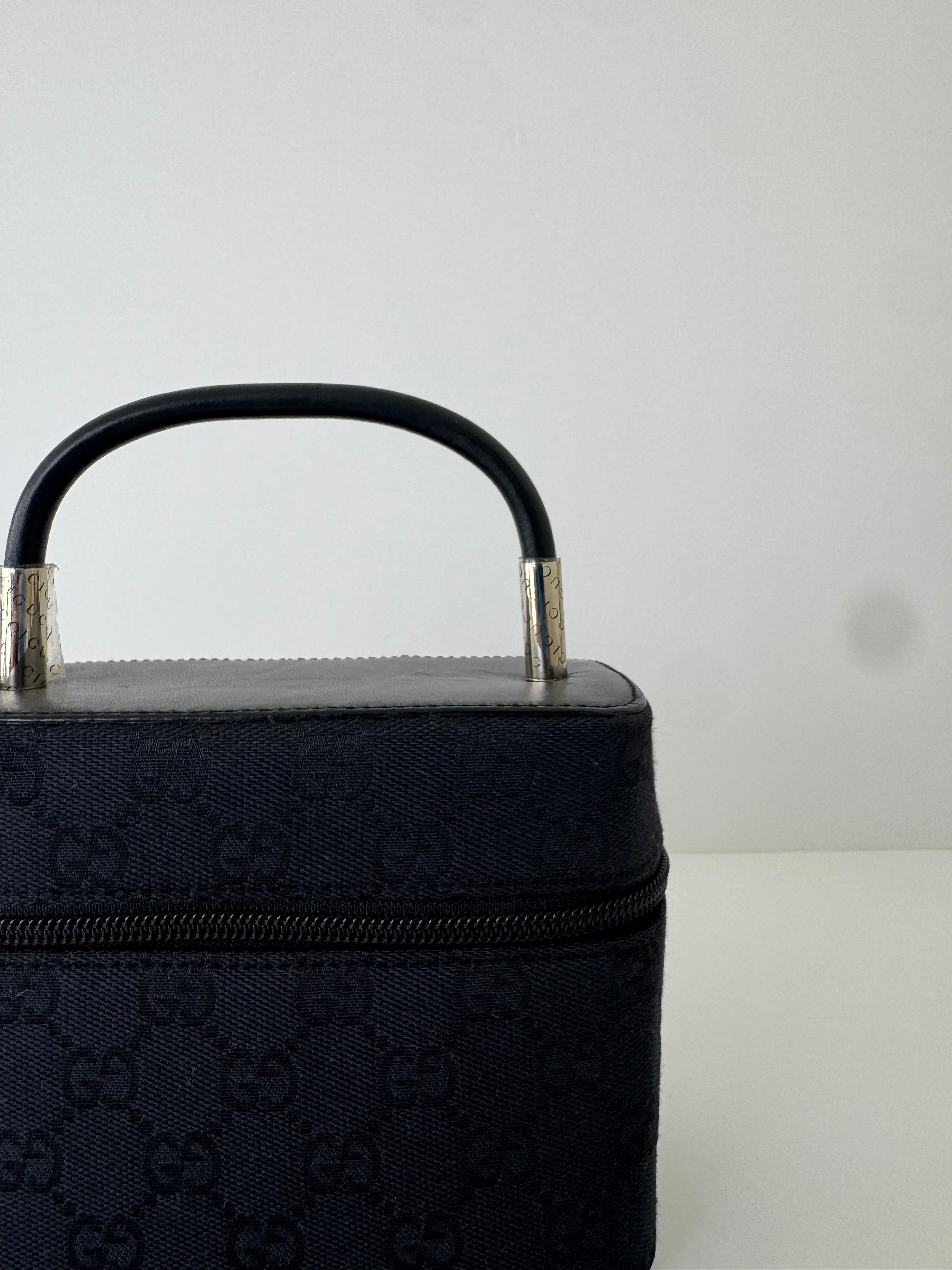 Gucci Black Monogram Vanity Bag