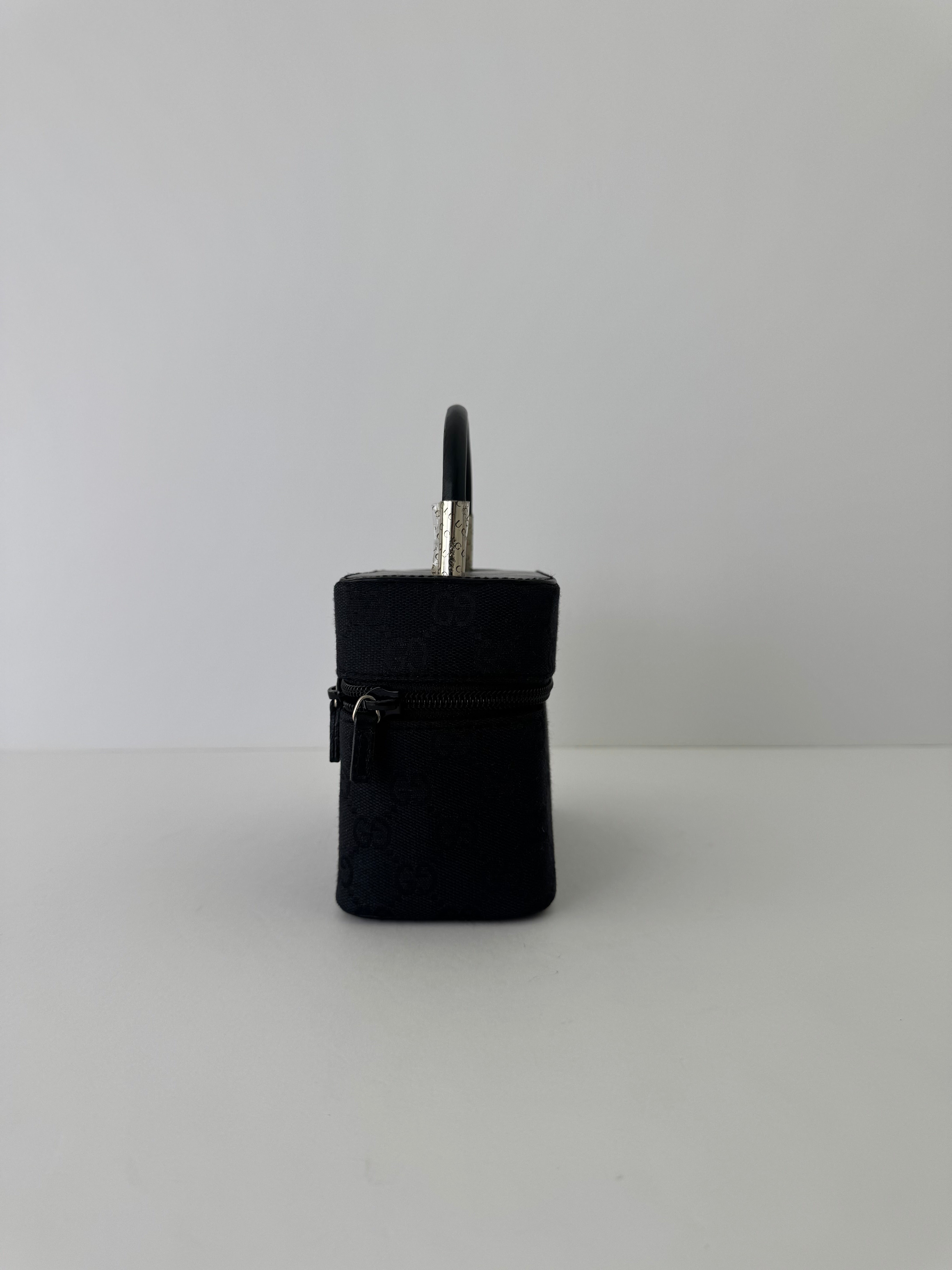 Gucci Black Monogram Vanity Bag