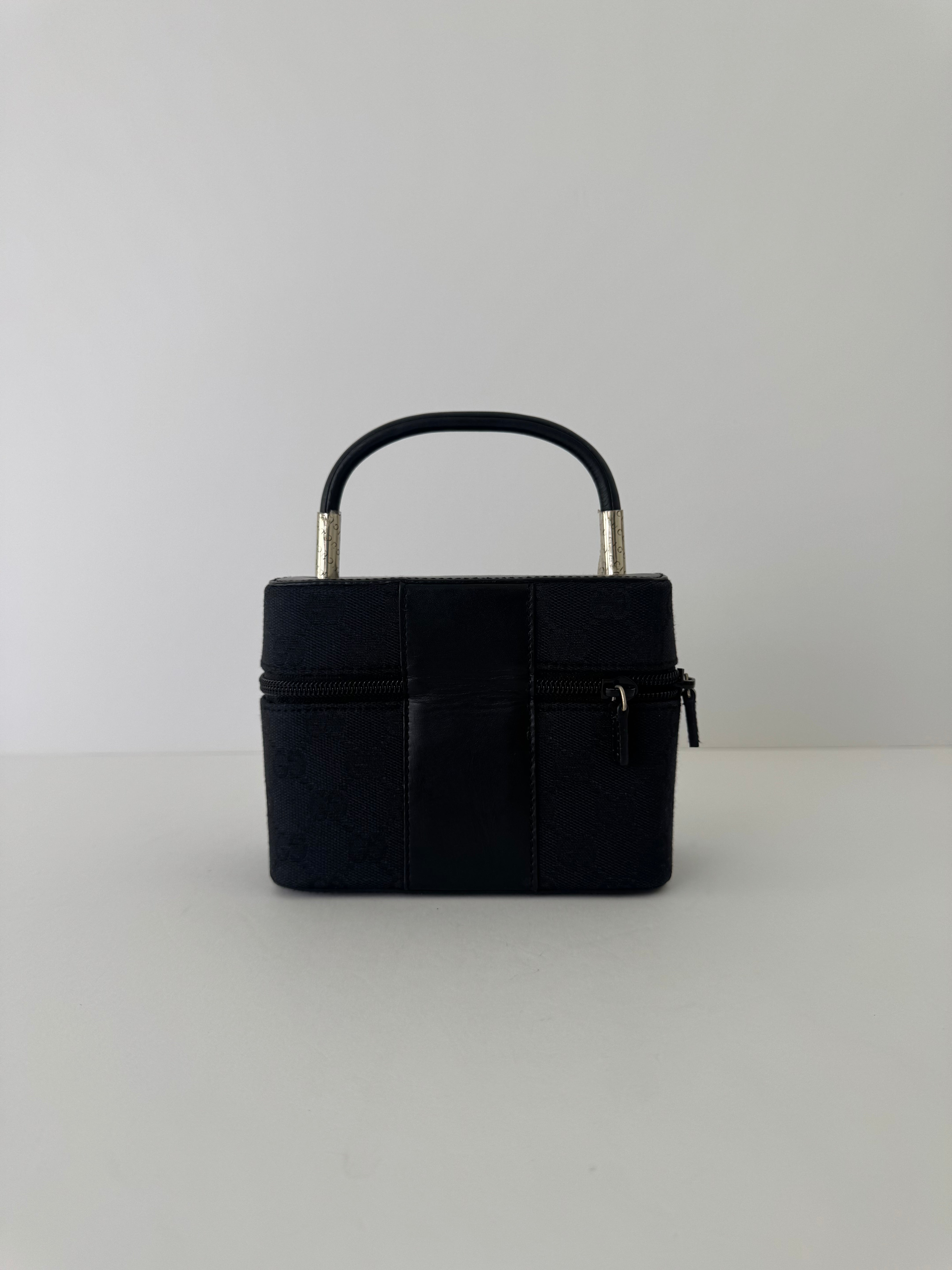 Gucci Black Monogram Vanity Bag