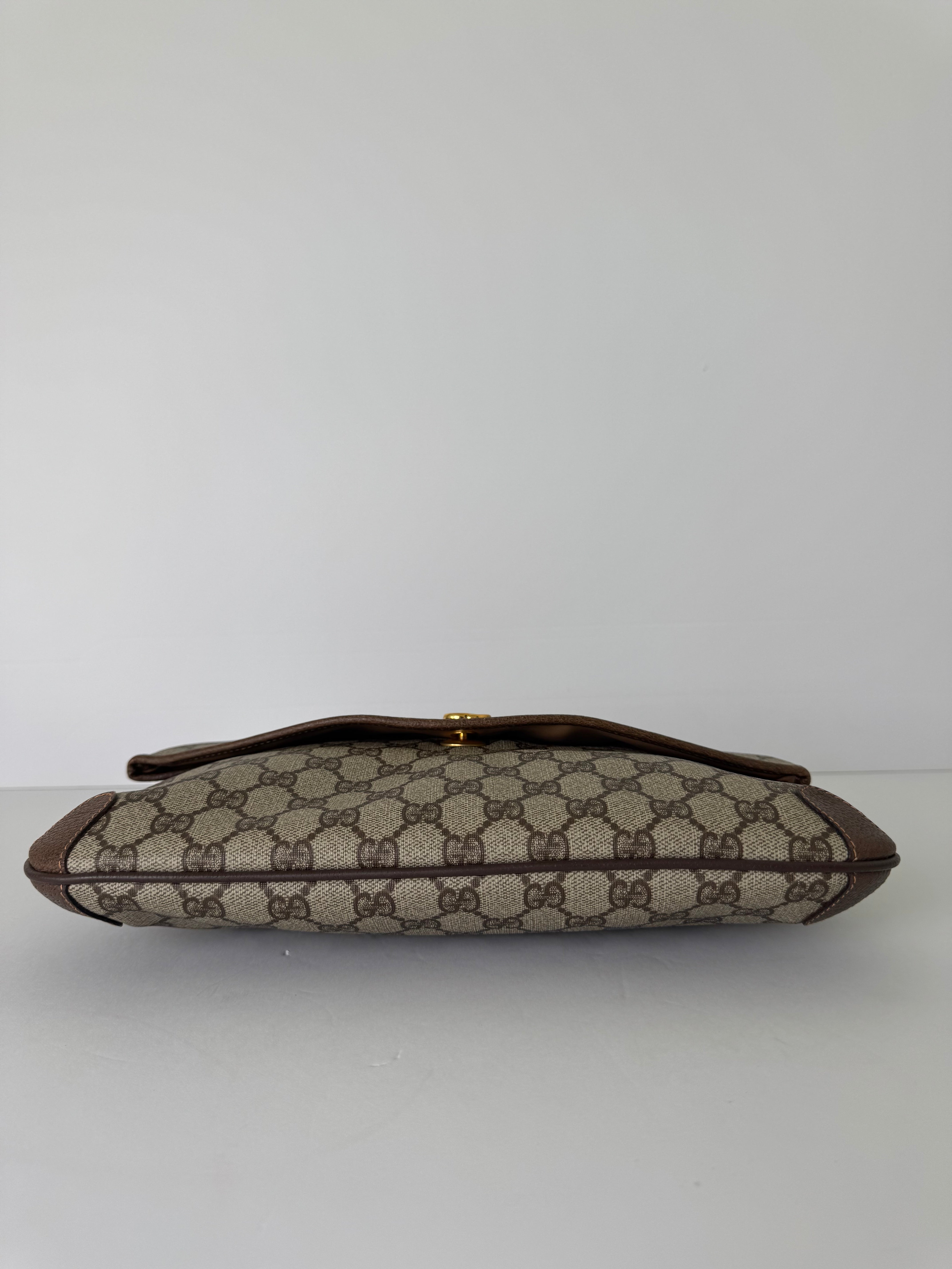 Gucci Canvas Monogram Flap Clutch