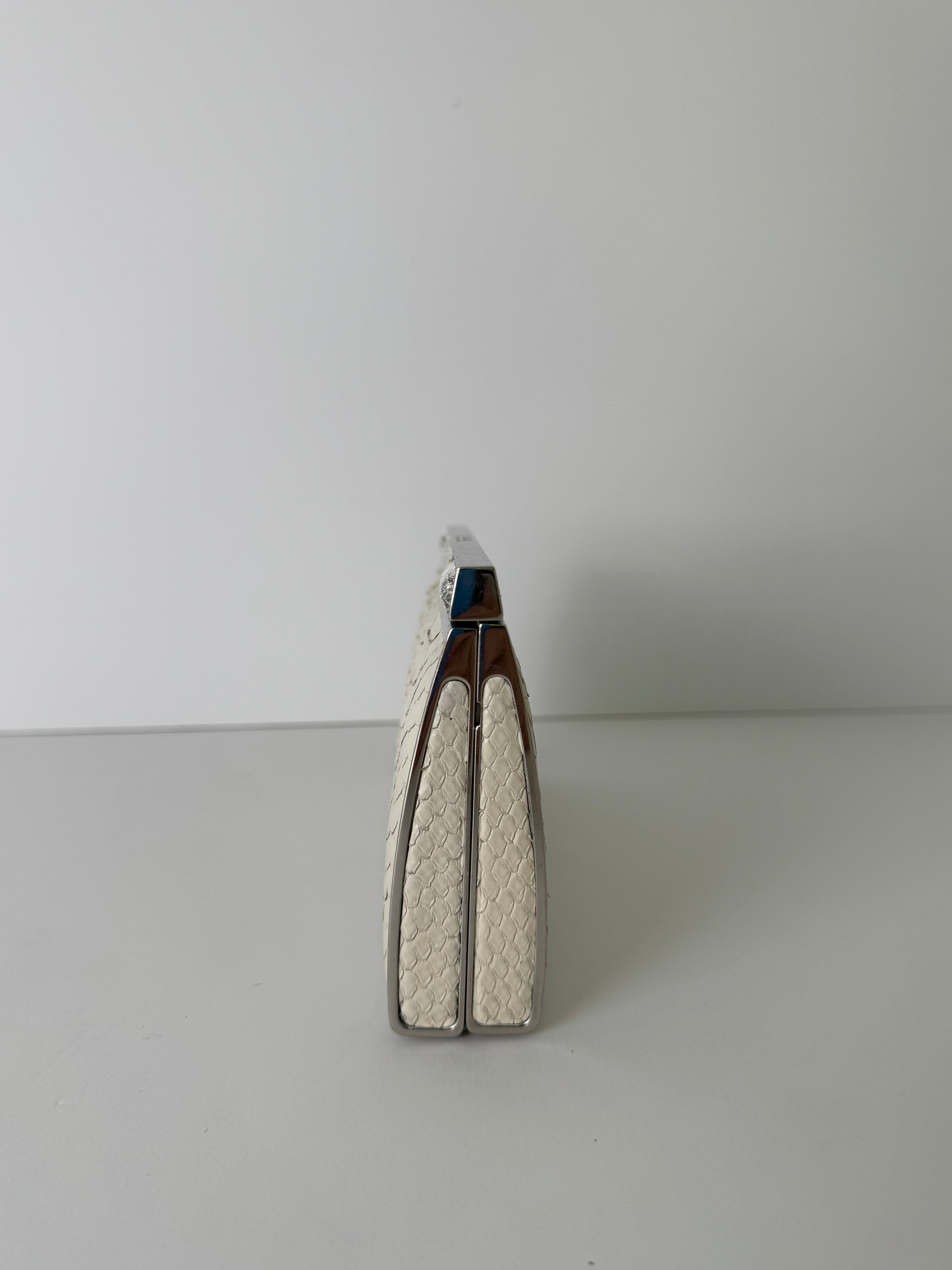 Chanel Crystal Embellished Python Evening Clutch Minaudière Extremely Rare