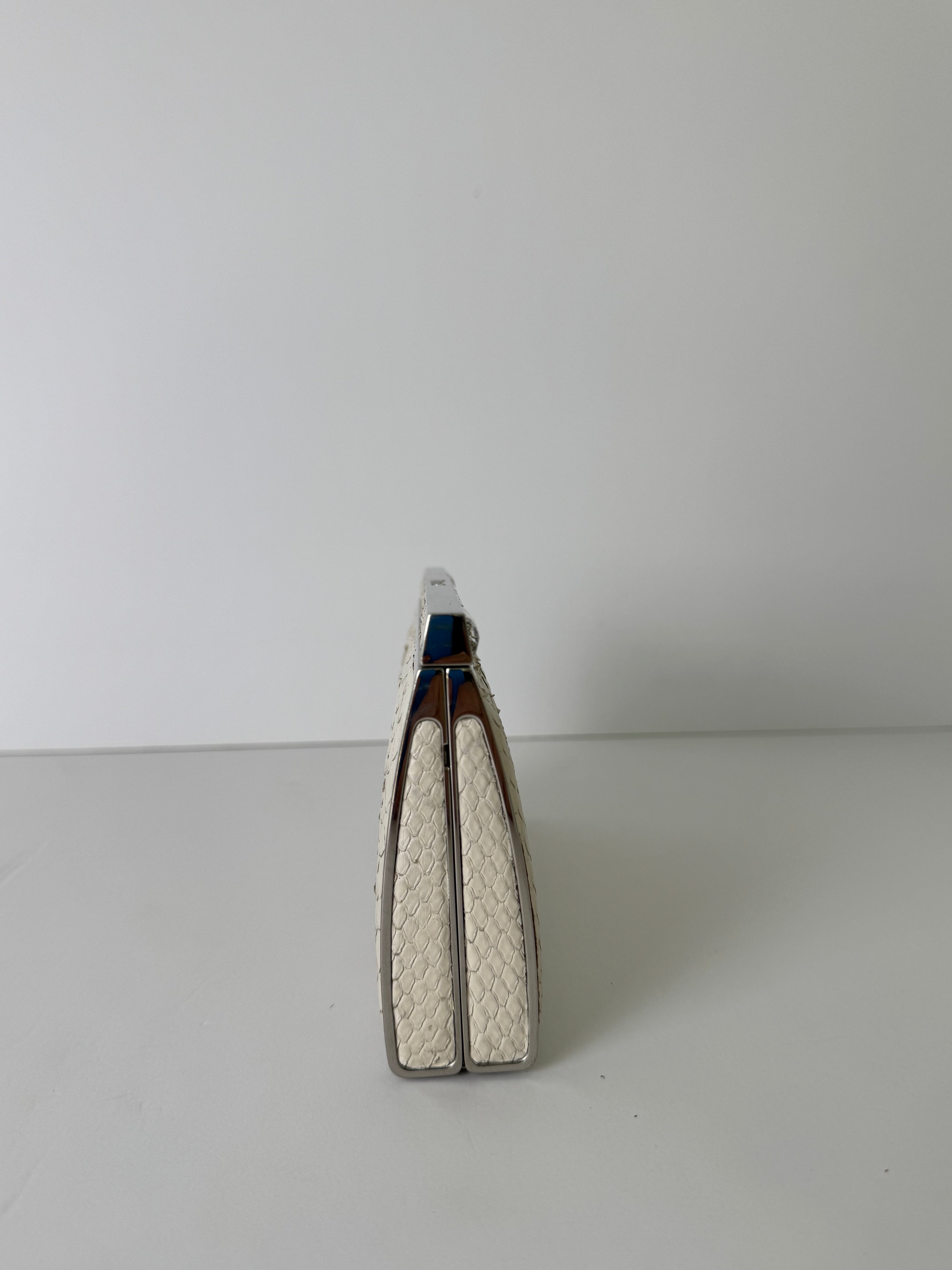 Chanel Crystal Embellished Python Evening Clutch Minaudière Extremely Rare