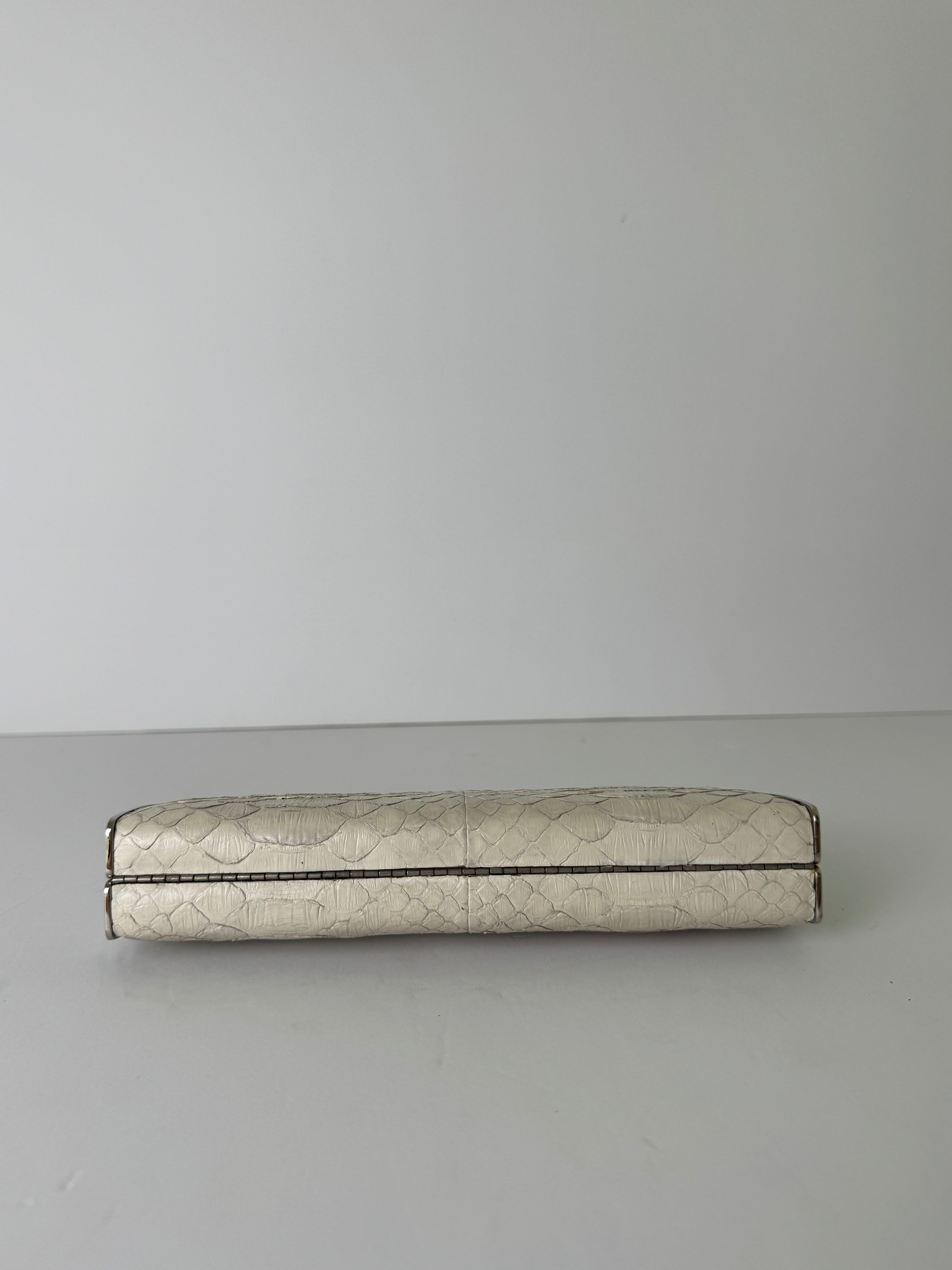 Chanel Crystal Embellished Python Evening Clutch Minaudière Extremely Rare