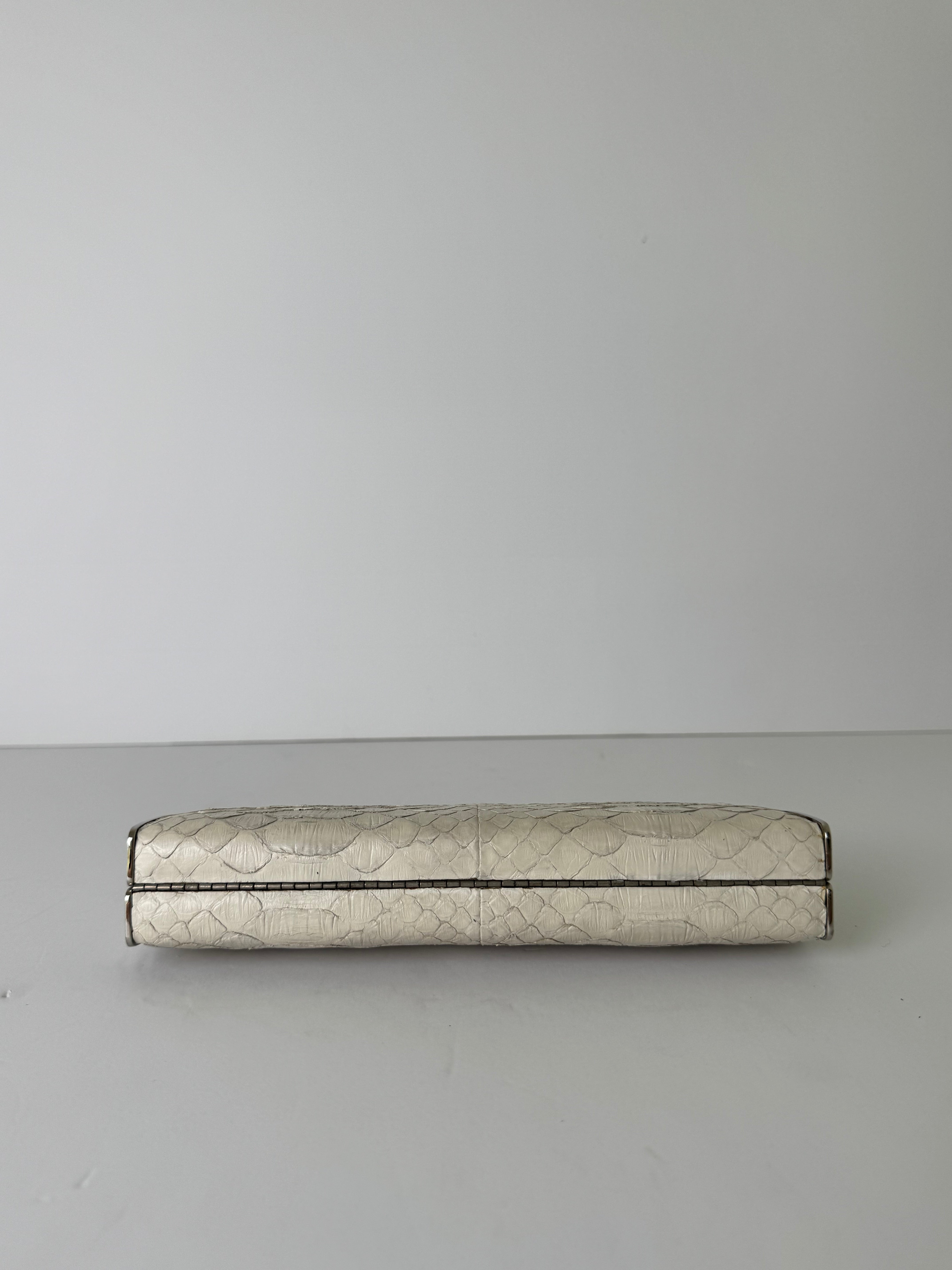 Chanel Crystal Embellished Python Evening Clutch Minaudière Extremely Rare