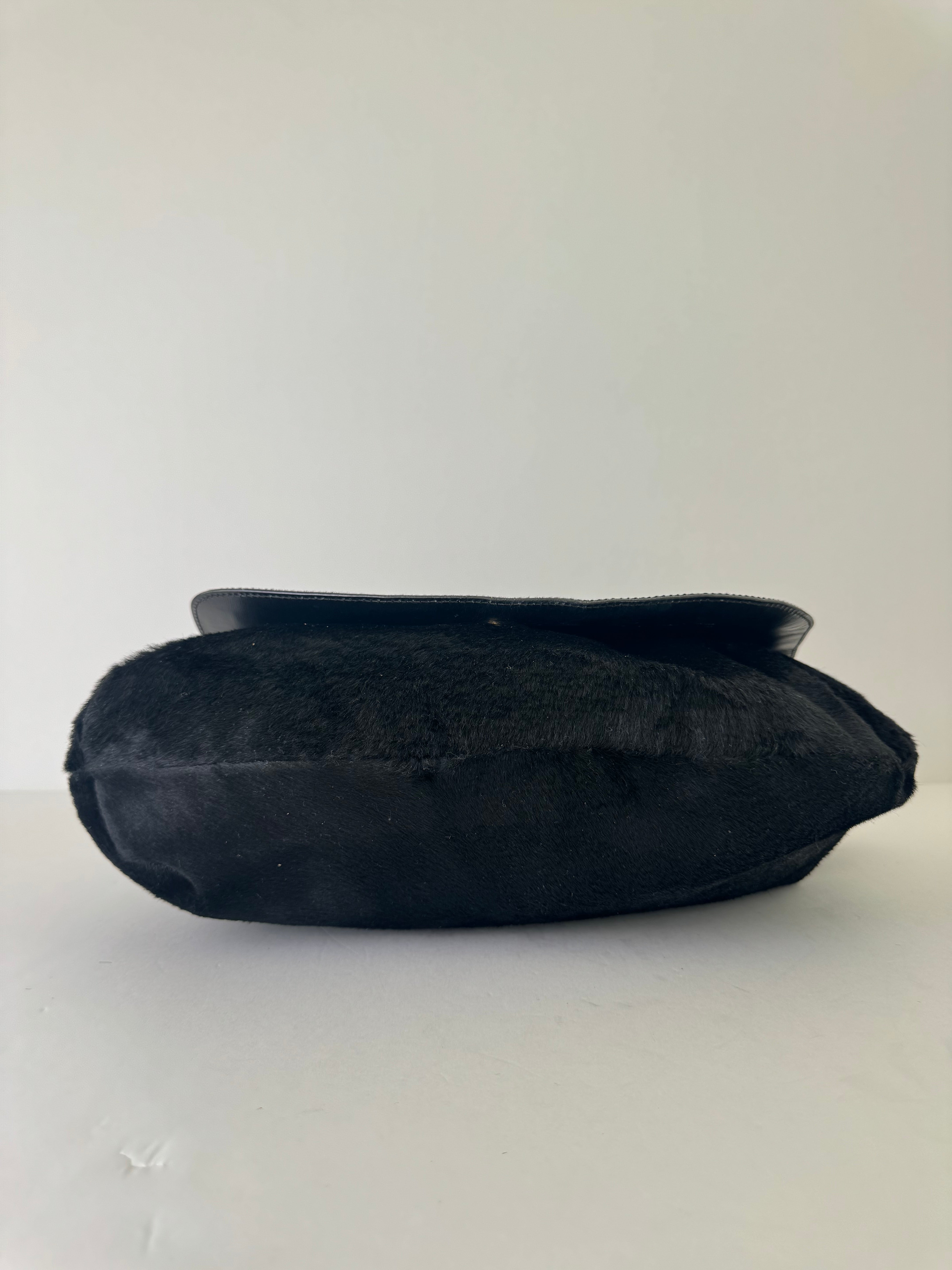 Gucci Tom Ford Black Horsebit Calf Hair Bag Rare