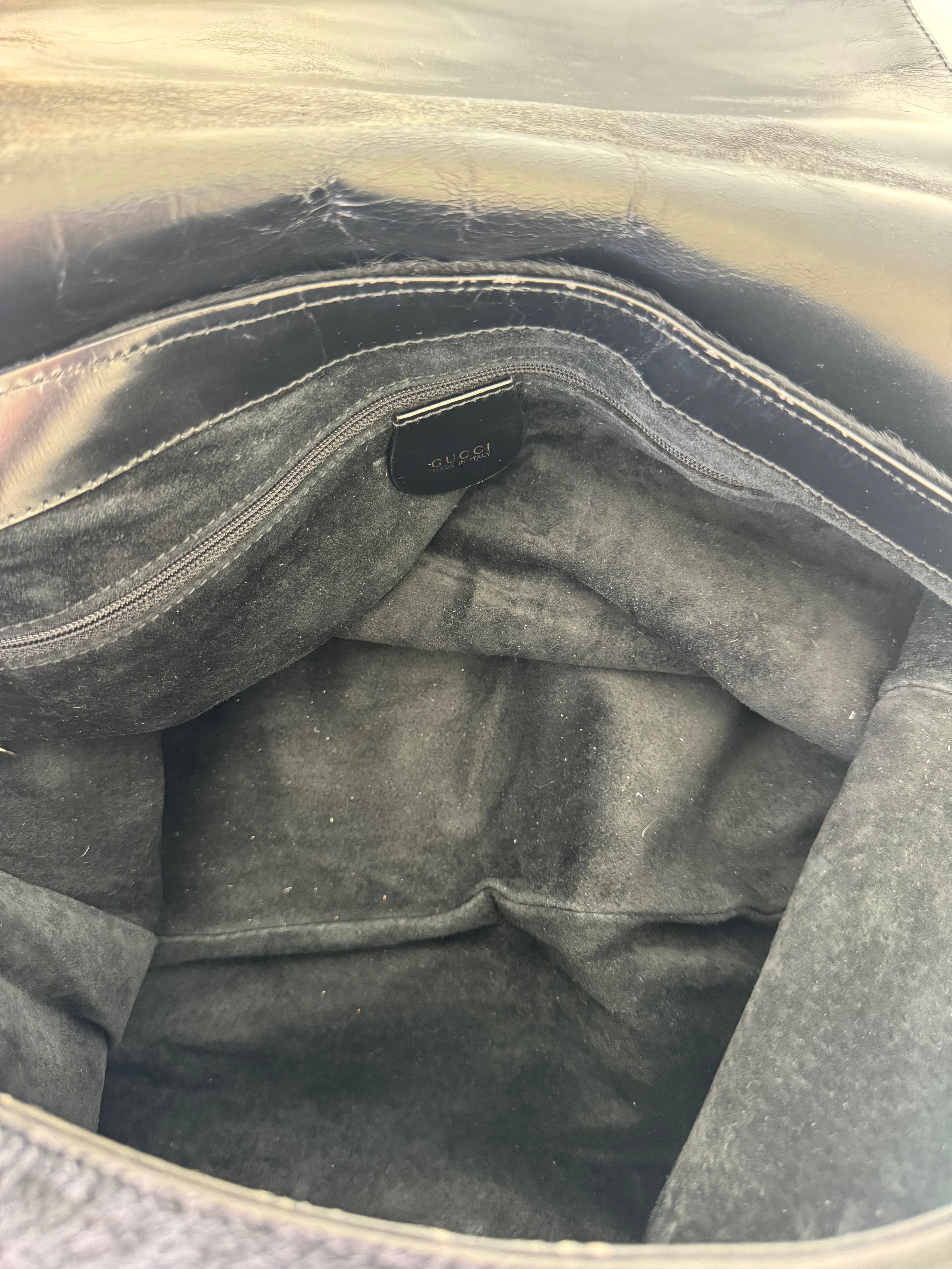 Gucci Tom Ford Black Horsebit Calf Hair Bag Rare