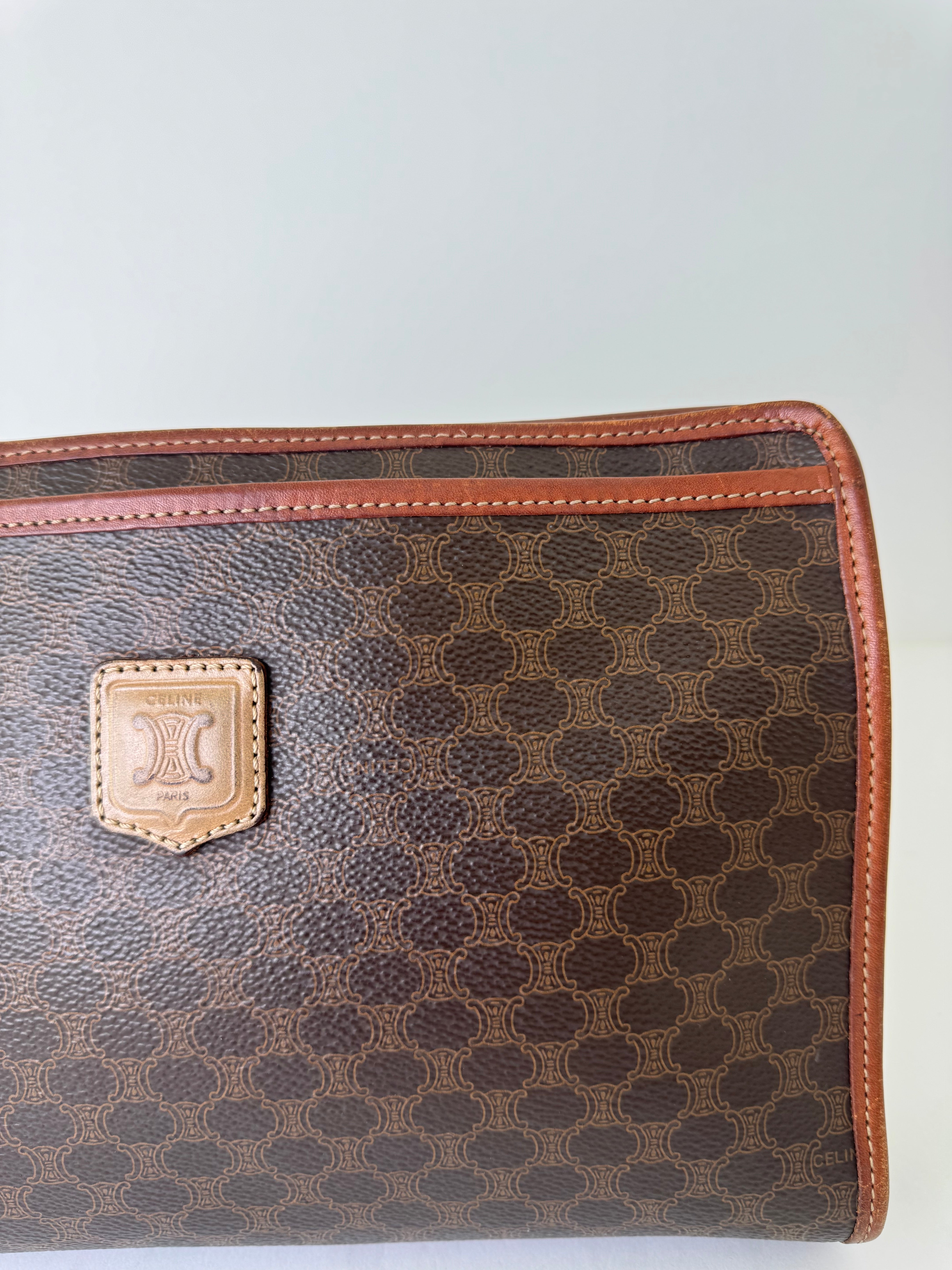 Celine Brown Macadam Clutch Medium