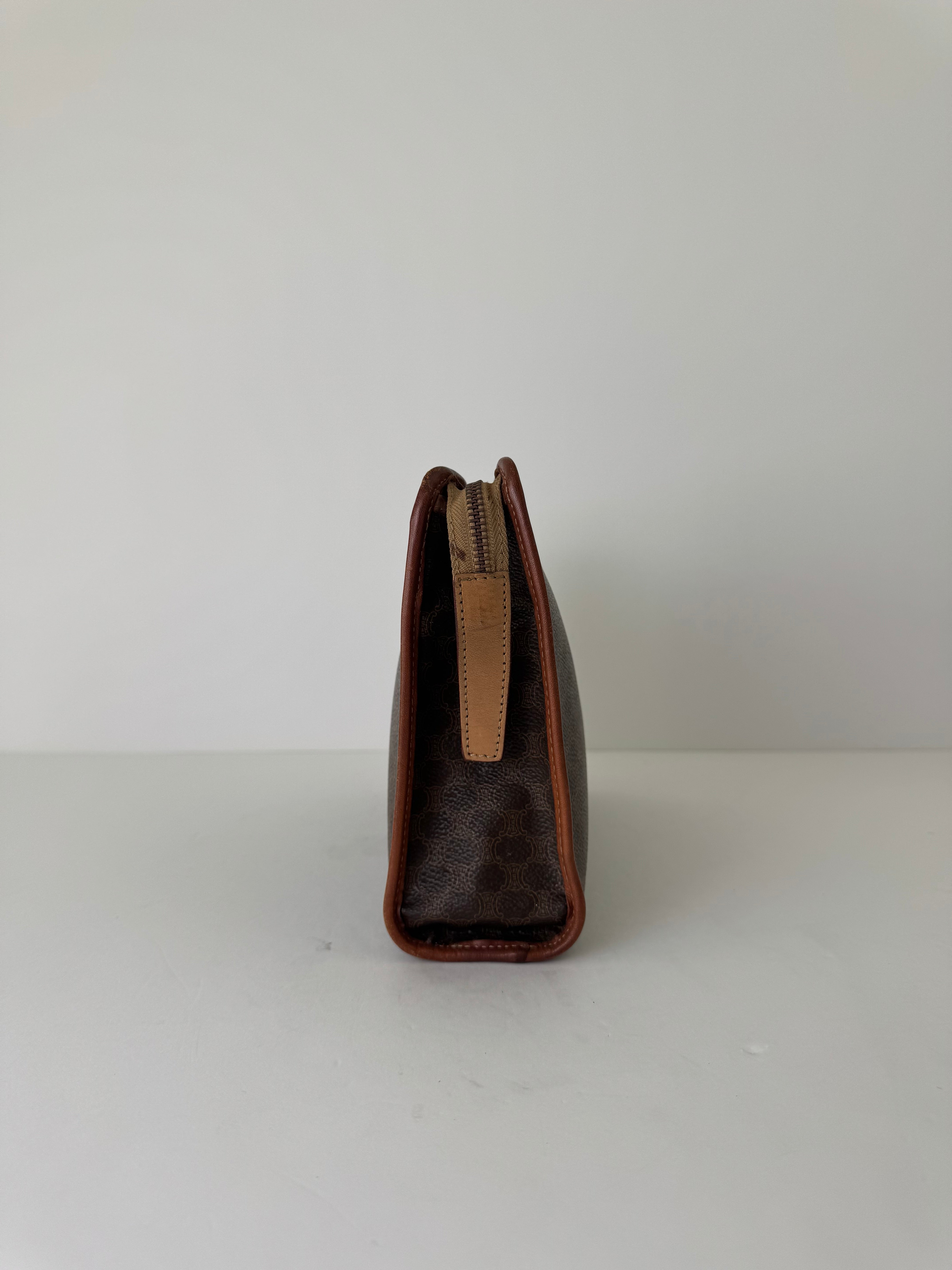Celine Brown Macadam Clutch Medium