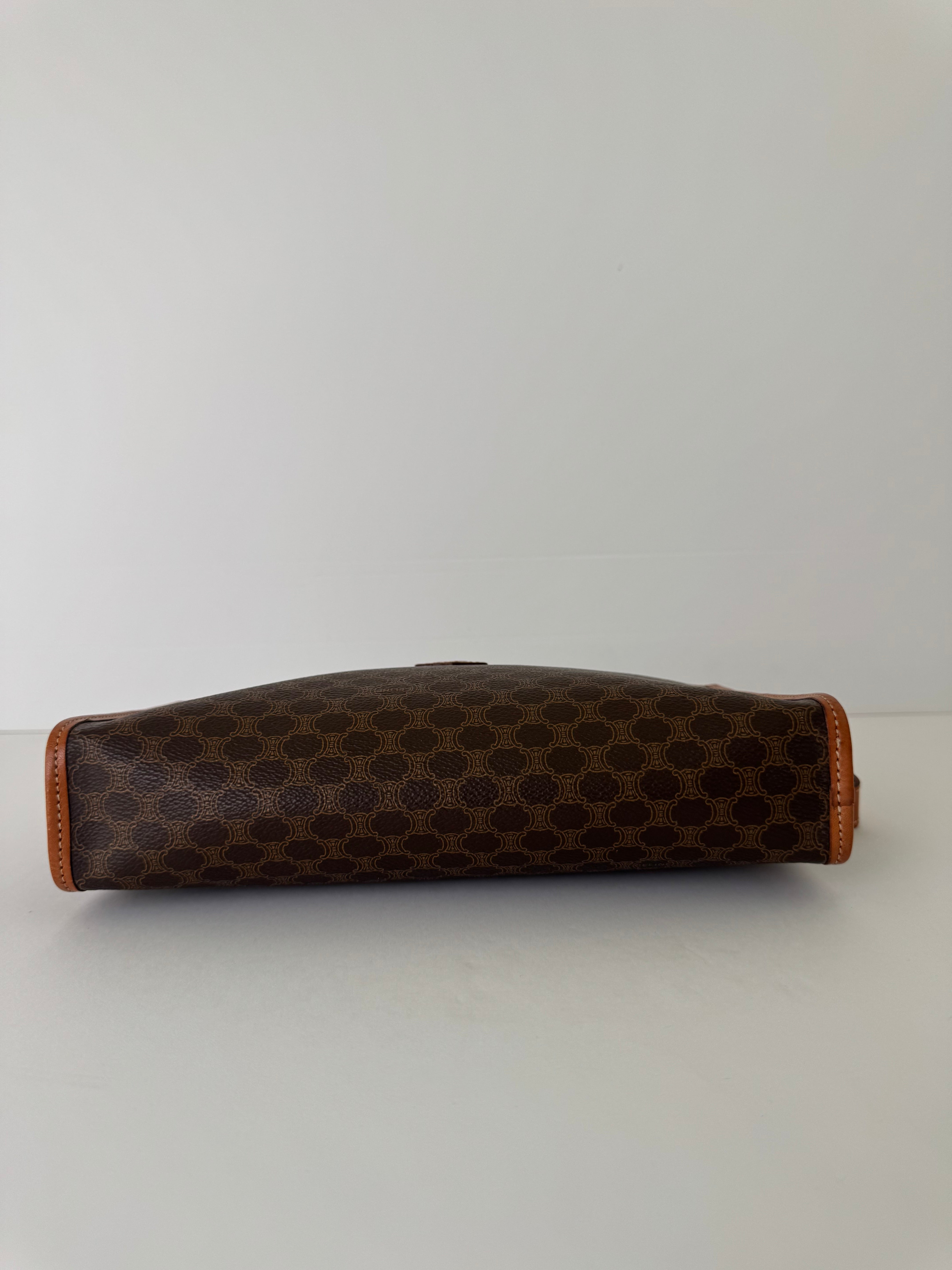 Céline Macadam Canvas Zip Clutch