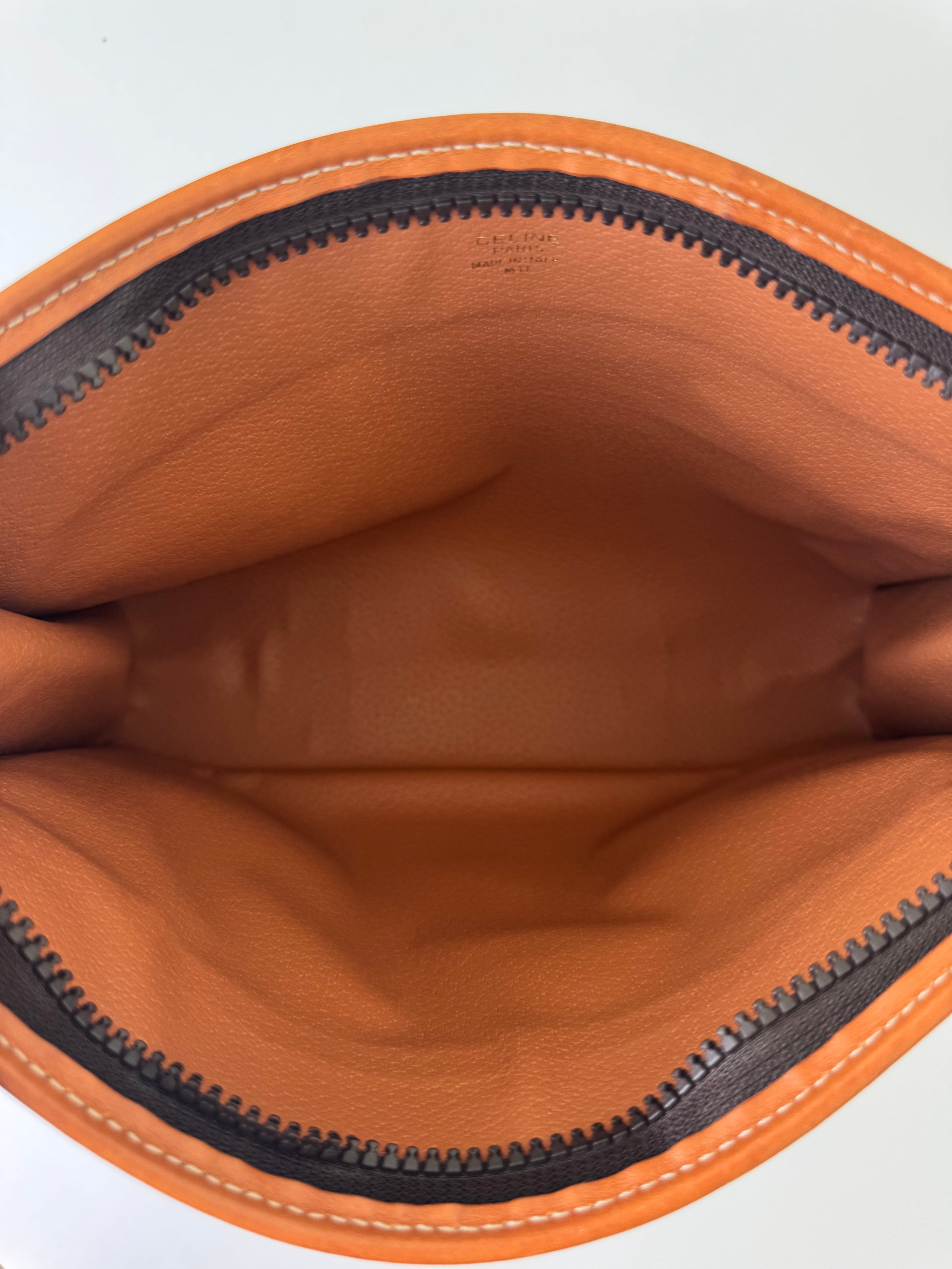 Céline Macadam Canvas Zip Clutch