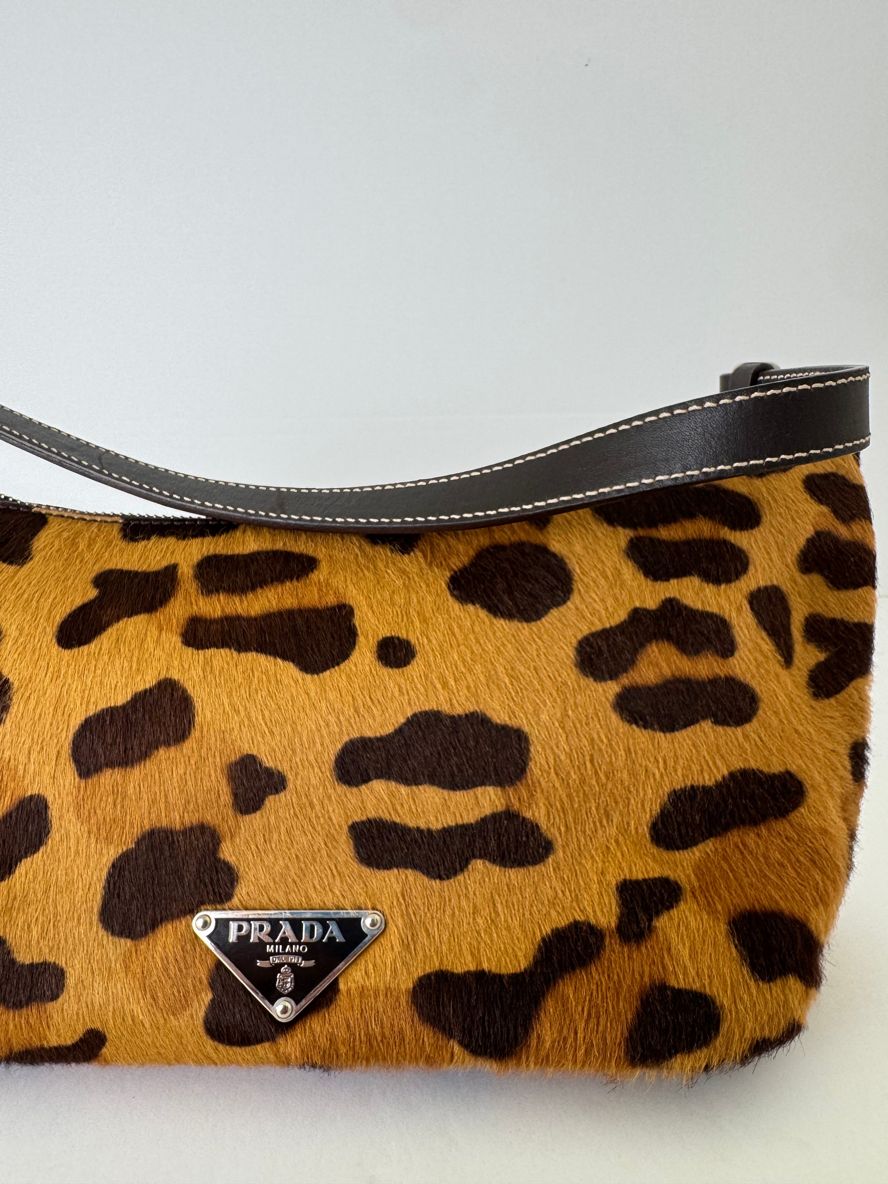 Prada Vintage Leopard Shoulder Bag