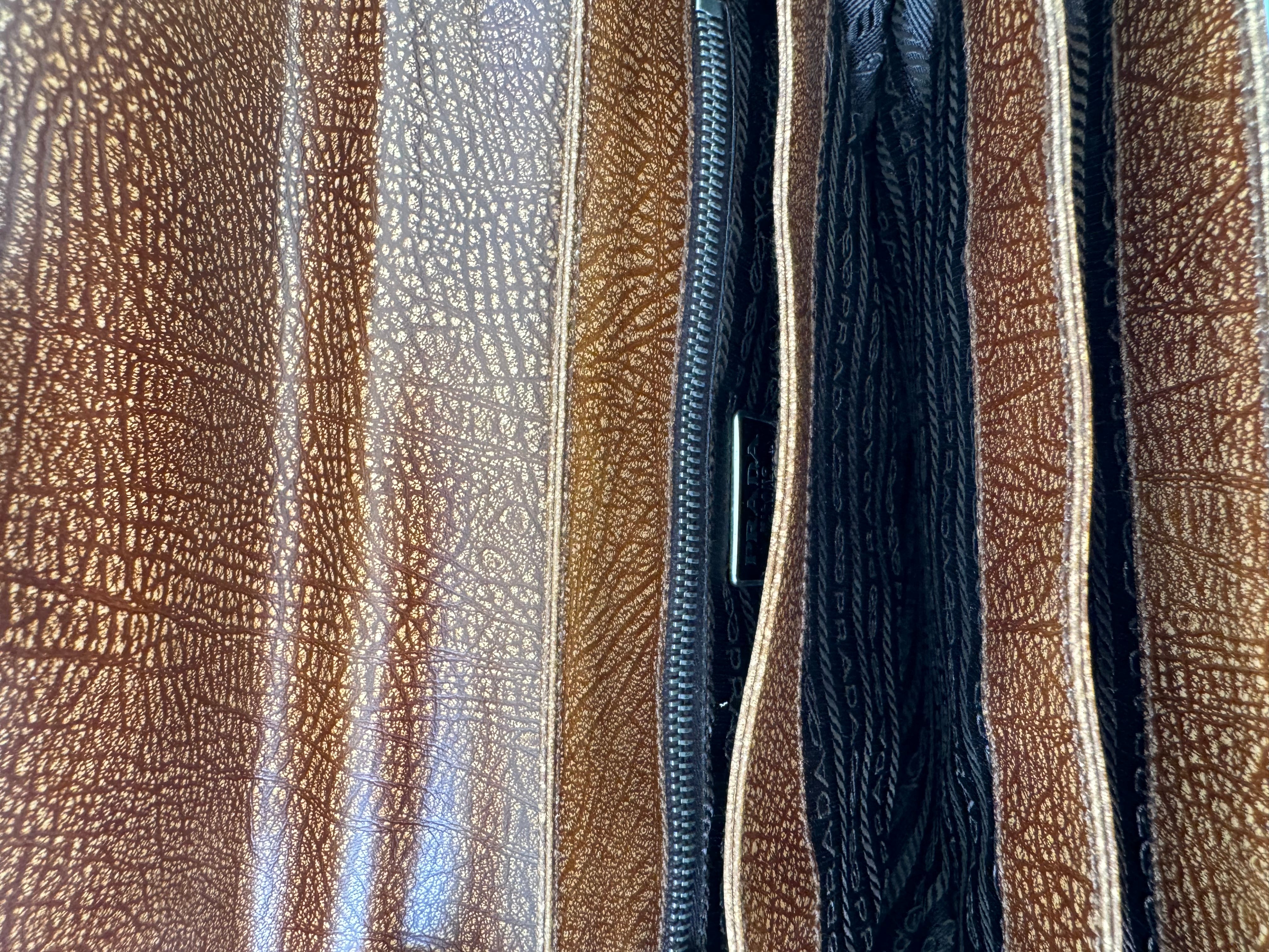 Prada Vintage Brown Leather Shoulder Bag