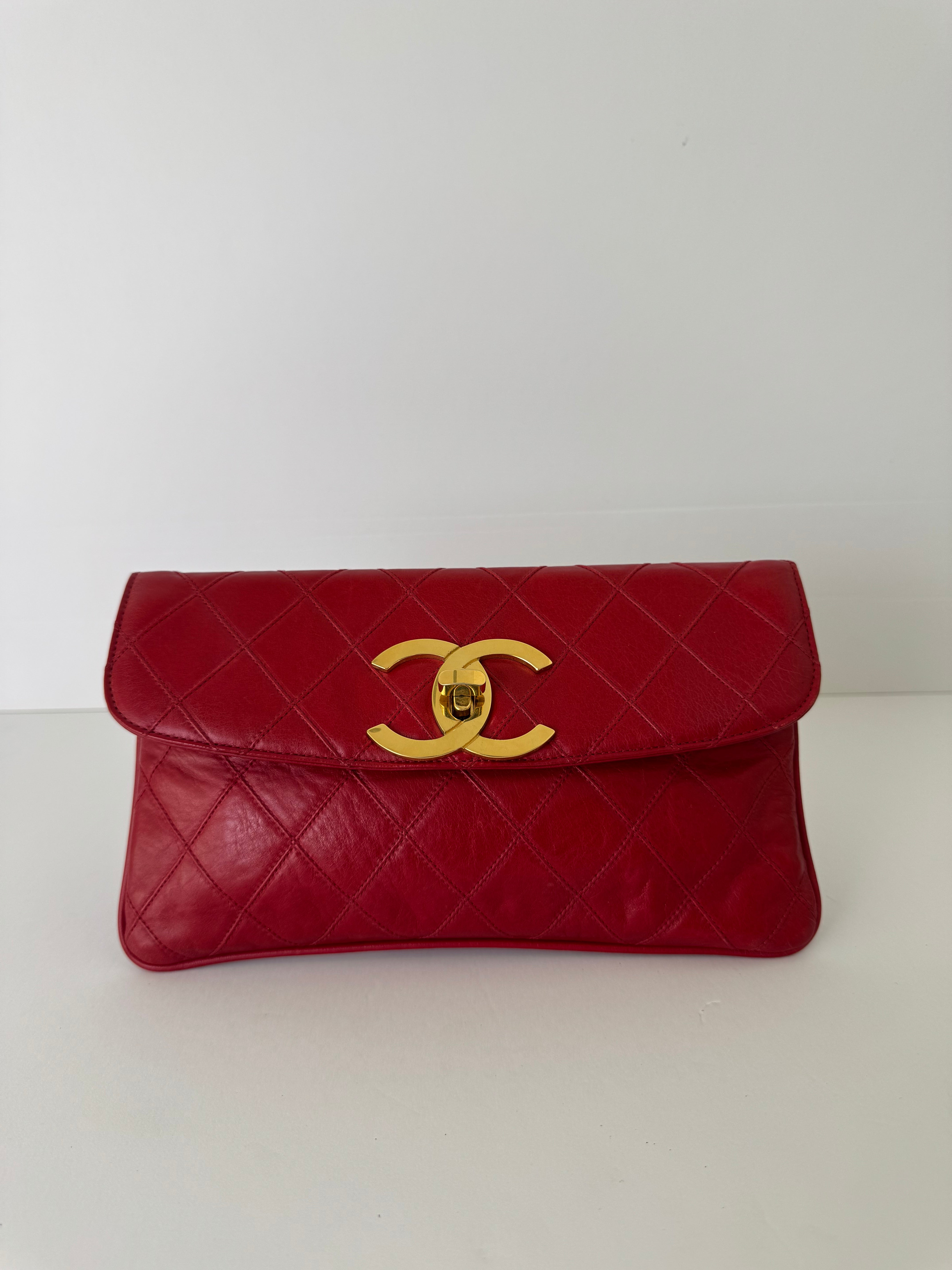 Chanel Vintage Leather Clutch Rare