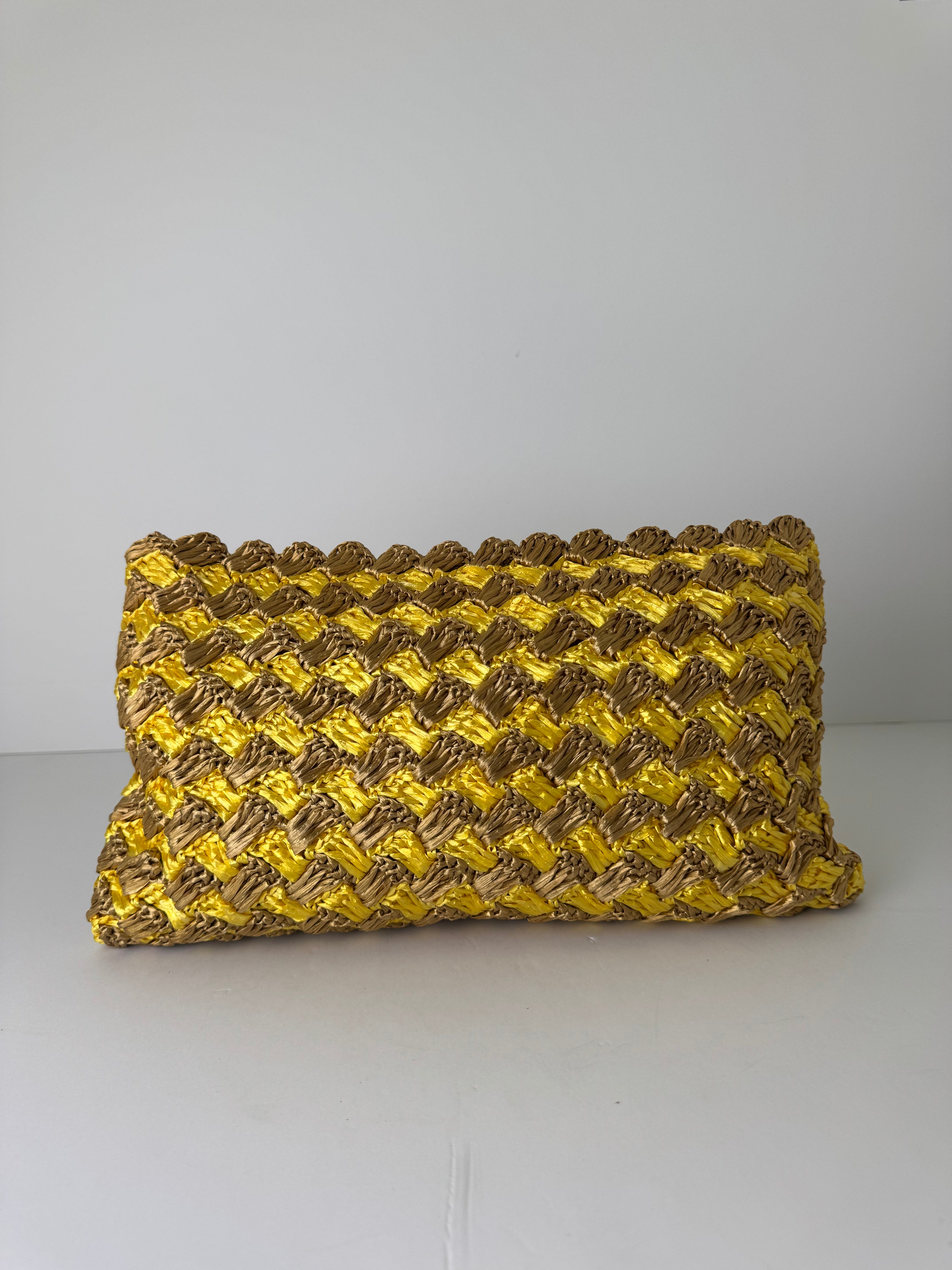 Prada Raffia Woven Clutch