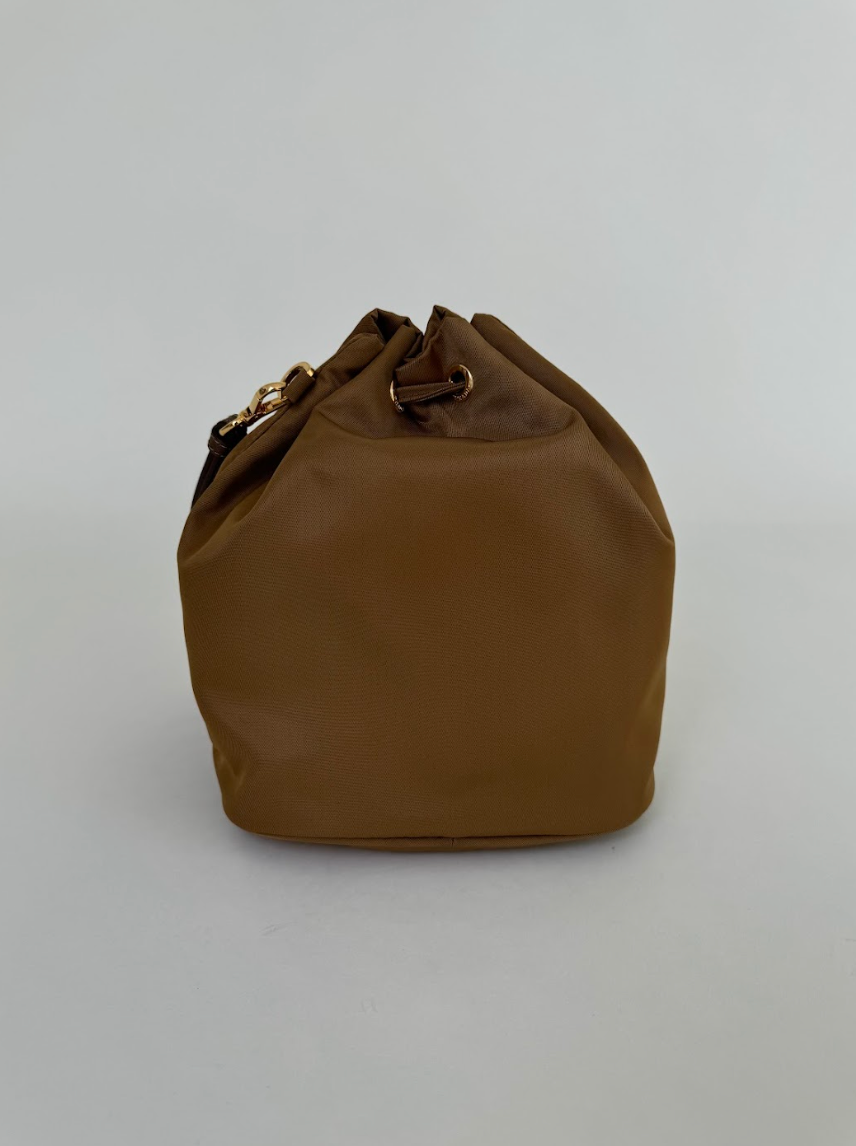 Prada Brown Nylon Bucket Bag