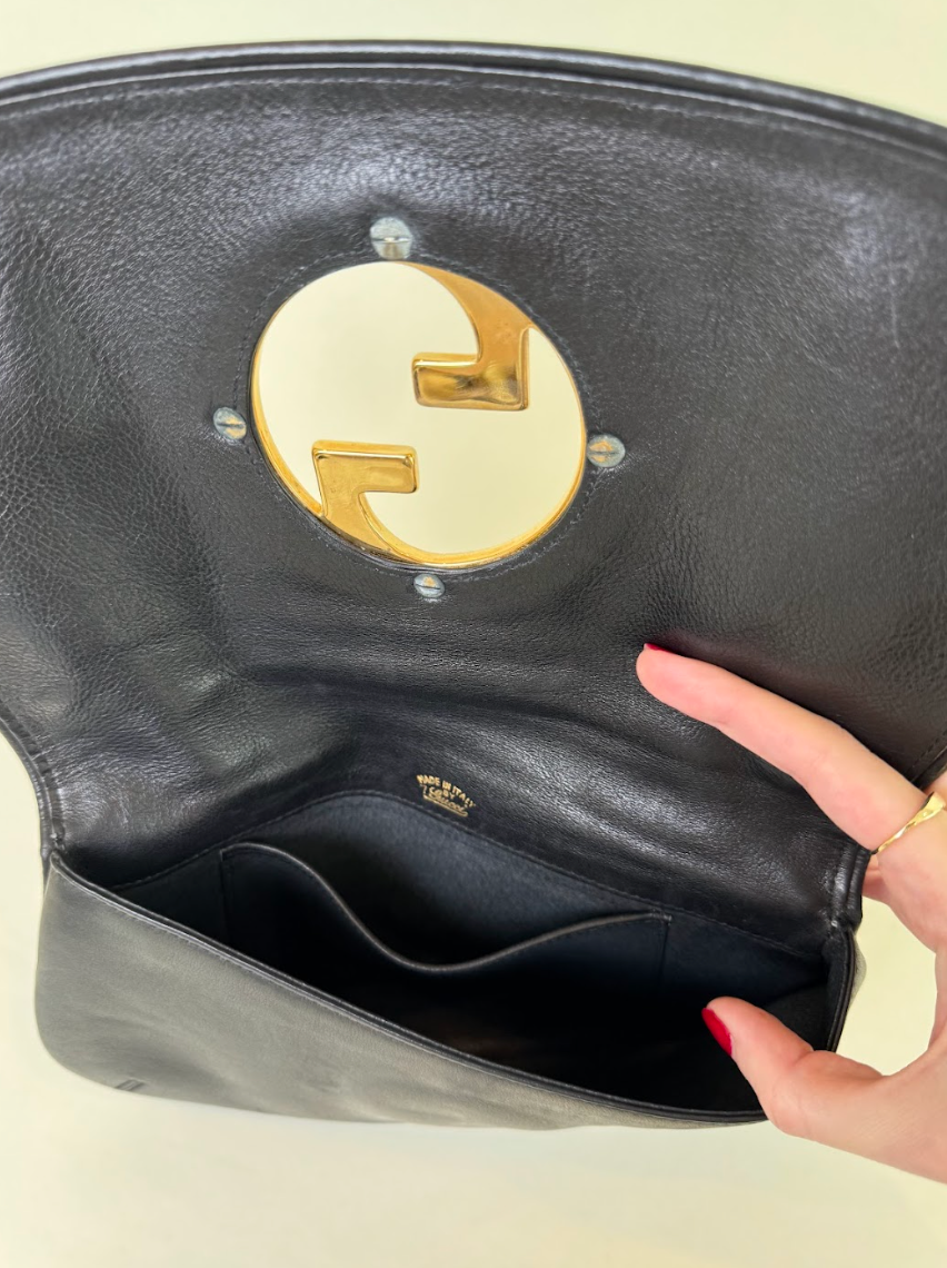 Gucci Black Leather Clutch