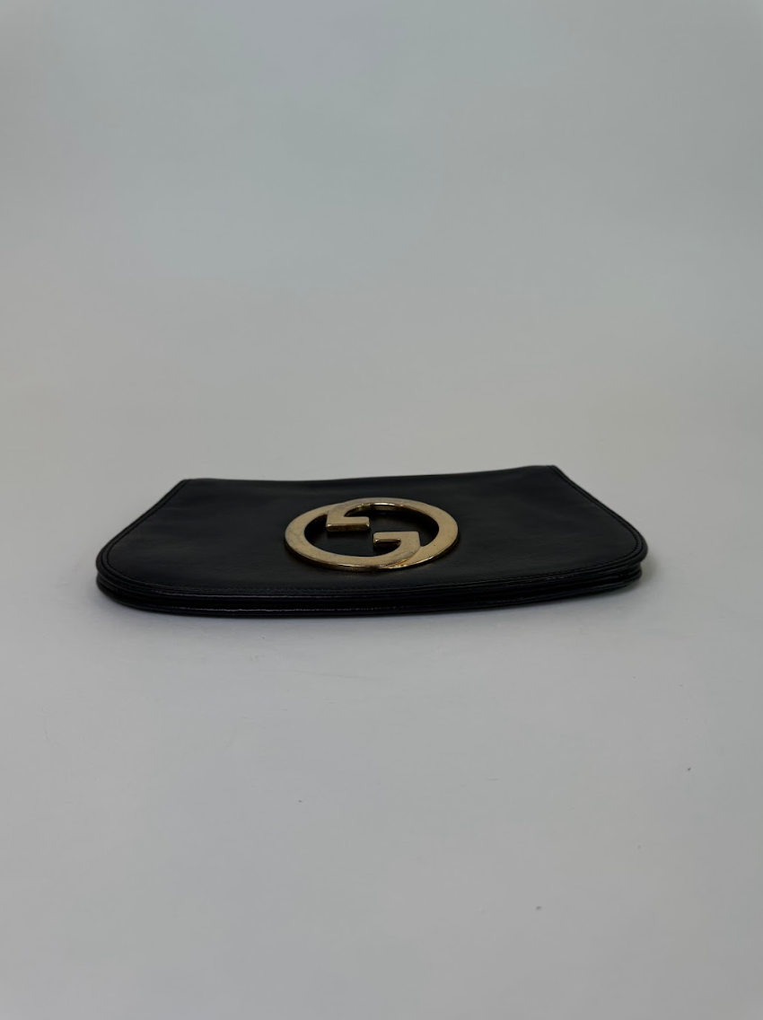 Gucci Black Leather Clutch