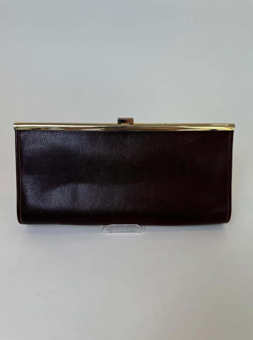 Christian Dior Brown Leather Clutch