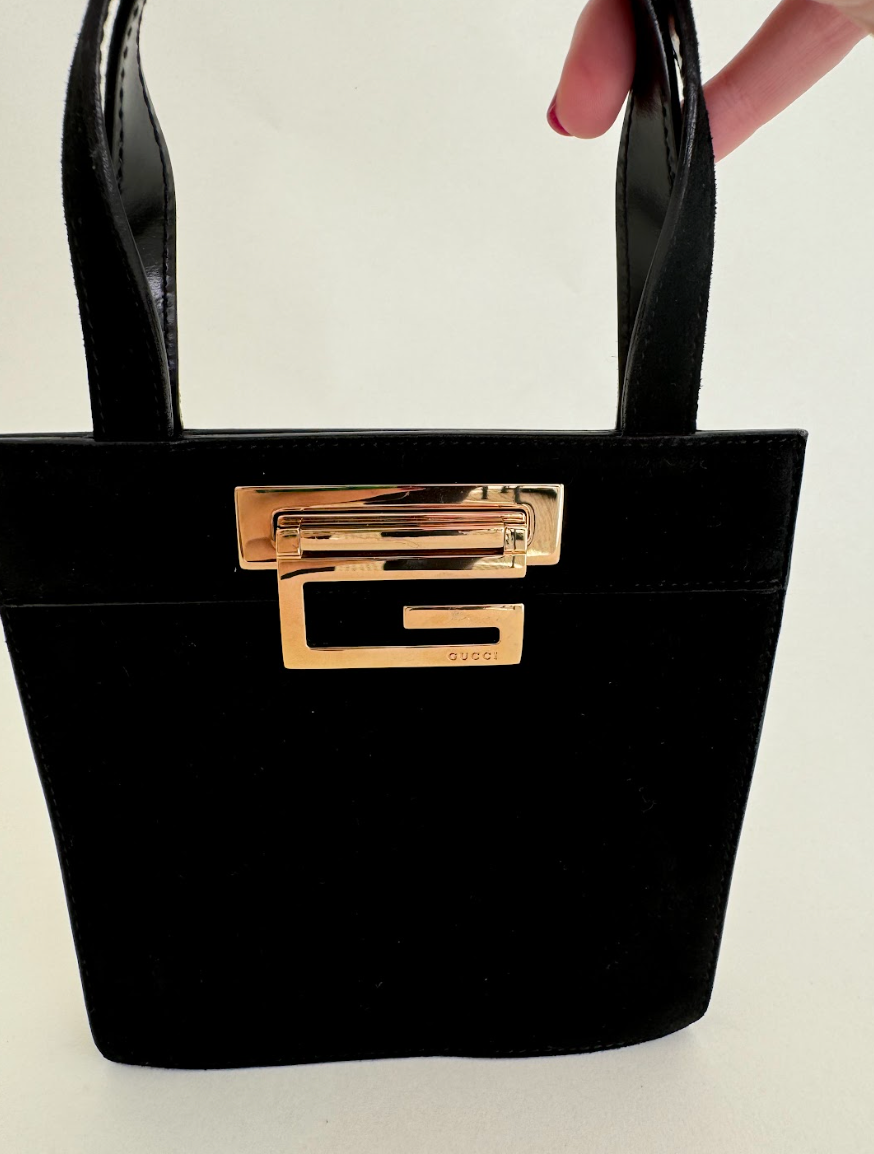 Gucci Black Suede Handbag