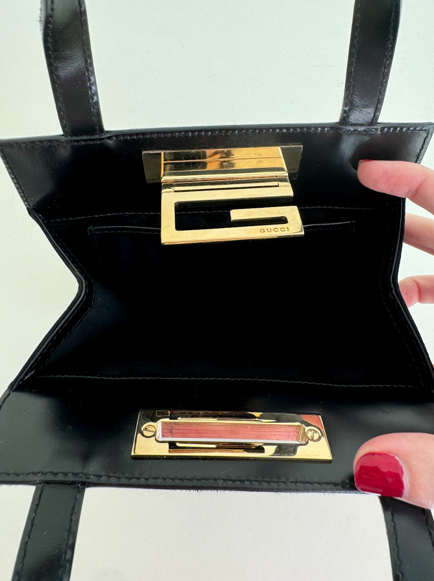 Gucci Black Suede Handbag