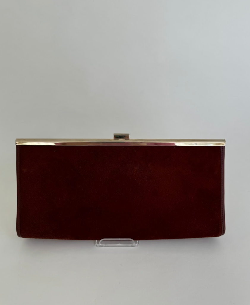 Christian Dior Brown Suede Clutch