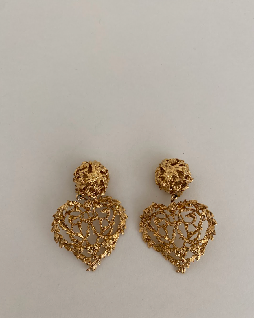 YSL Chunky Heart Earrings