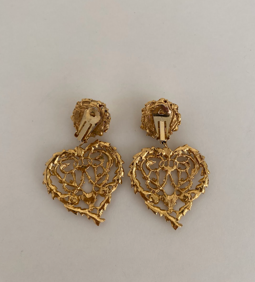 YSL Chunky Heart Earrings