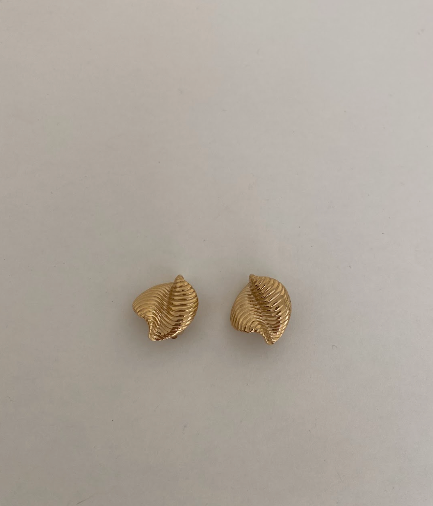 Givenchy Vintage Rippled Clip-On Earrings