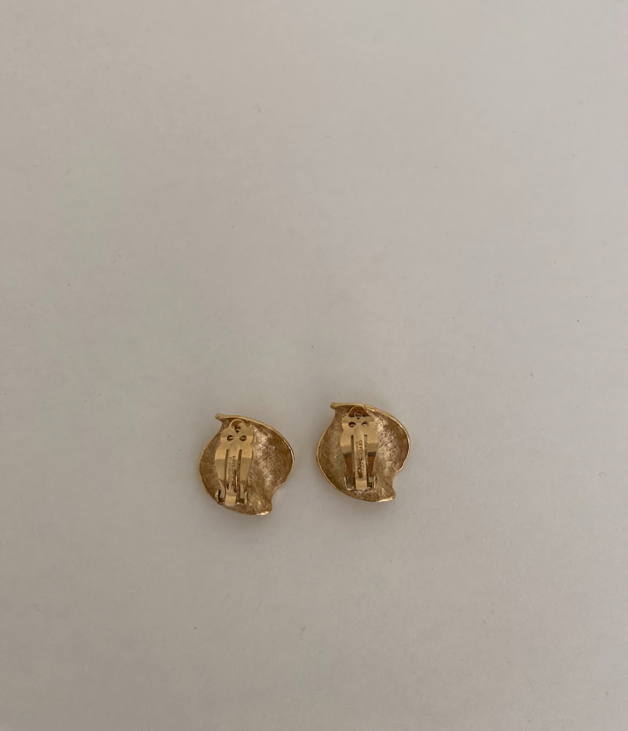 Givenchy Vintage Rippled Clip-On Earrings