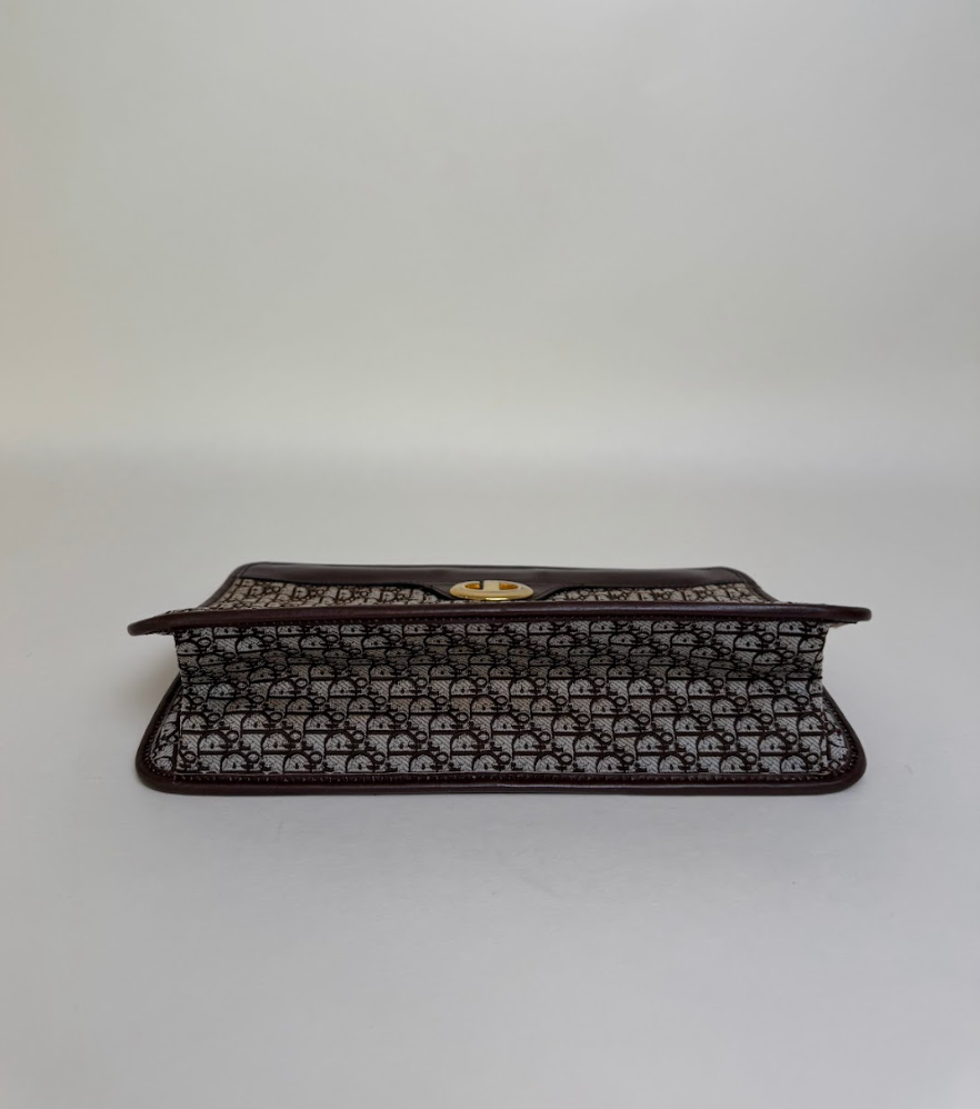 Christian Dior Brown Leather Clutch