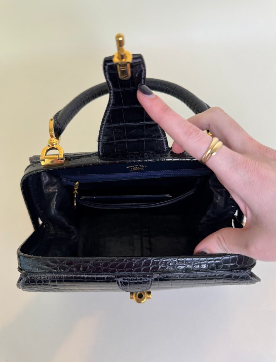 Gucci Vintage Crocodile Handbag Rare