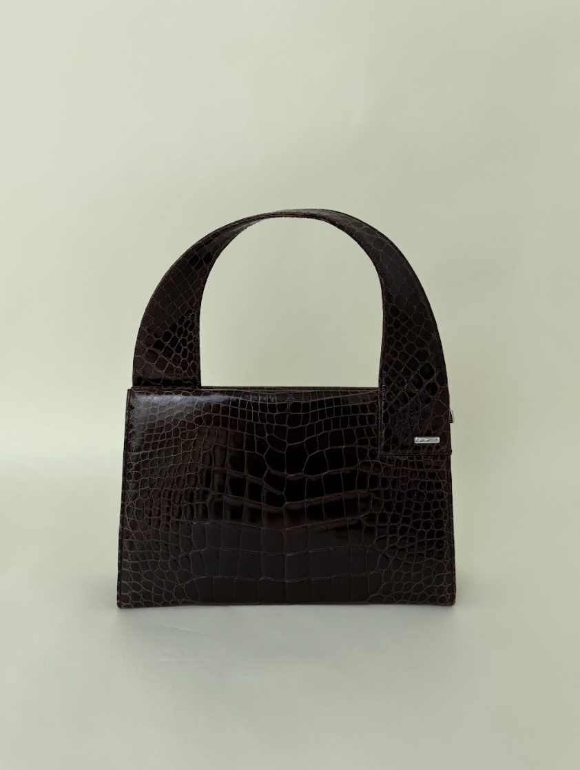 Gucci Tom Ford Crocodile Brown Leather Bag Rare