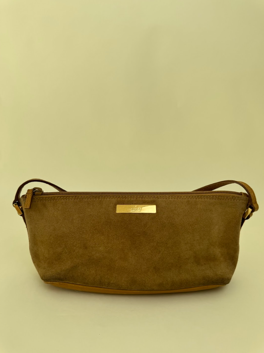 Gucci Brown Suede Handbag