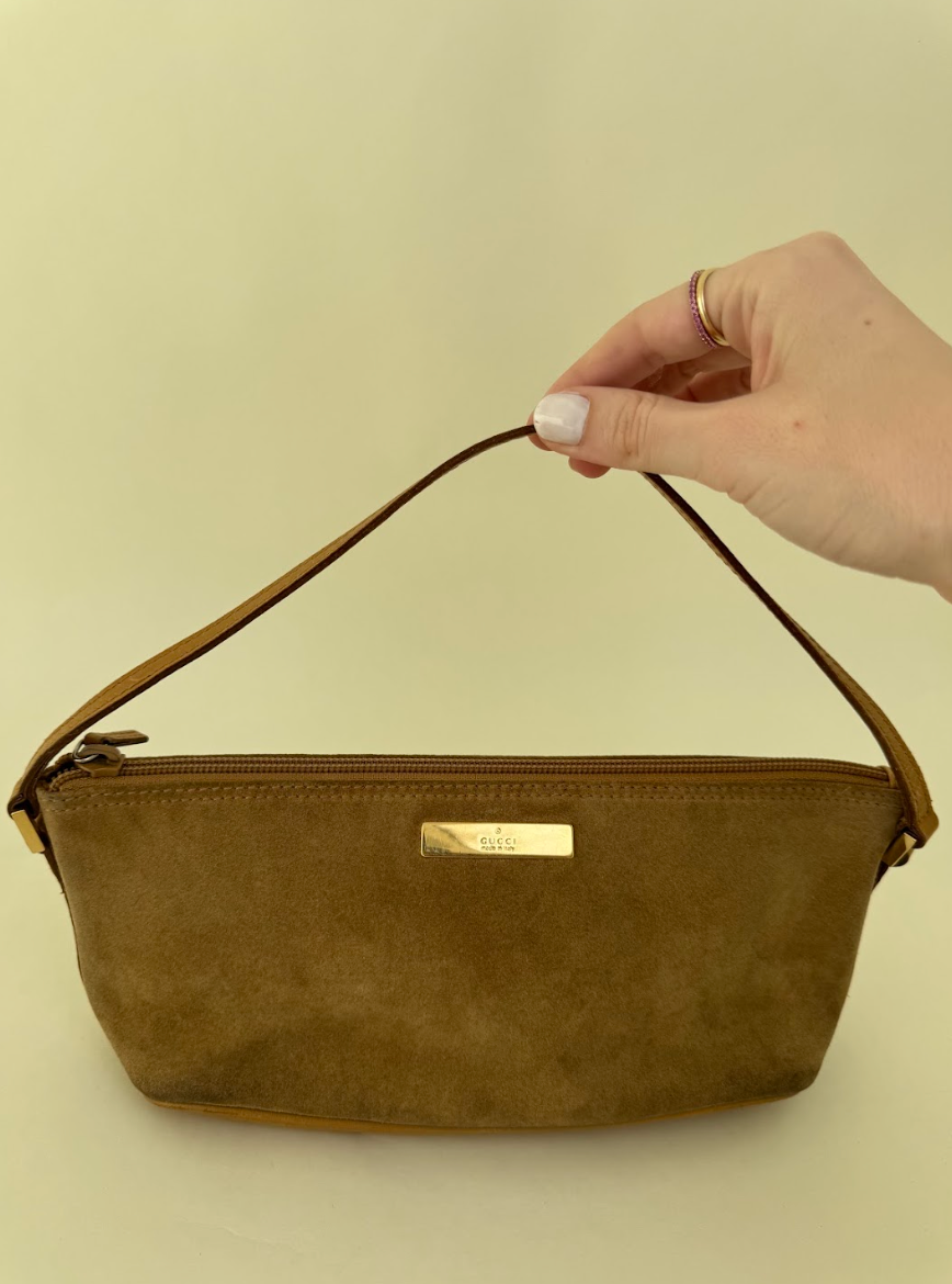 Gucci Brown Suede Handbag