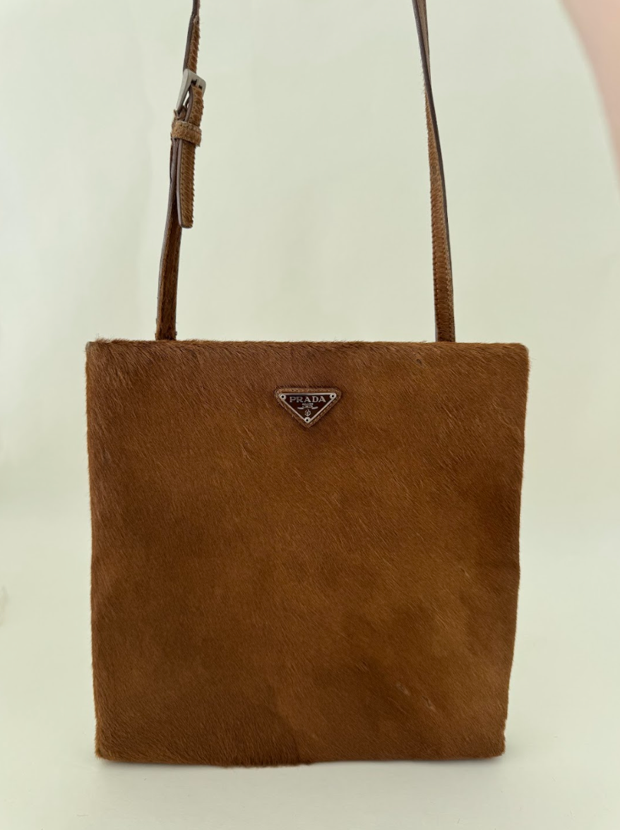 Prada Pony Hair Brown Shoulder Bag