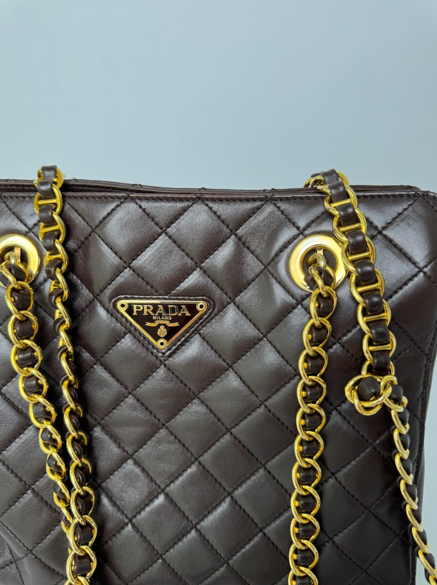 Prada Quilted Brown Shoulder Bag